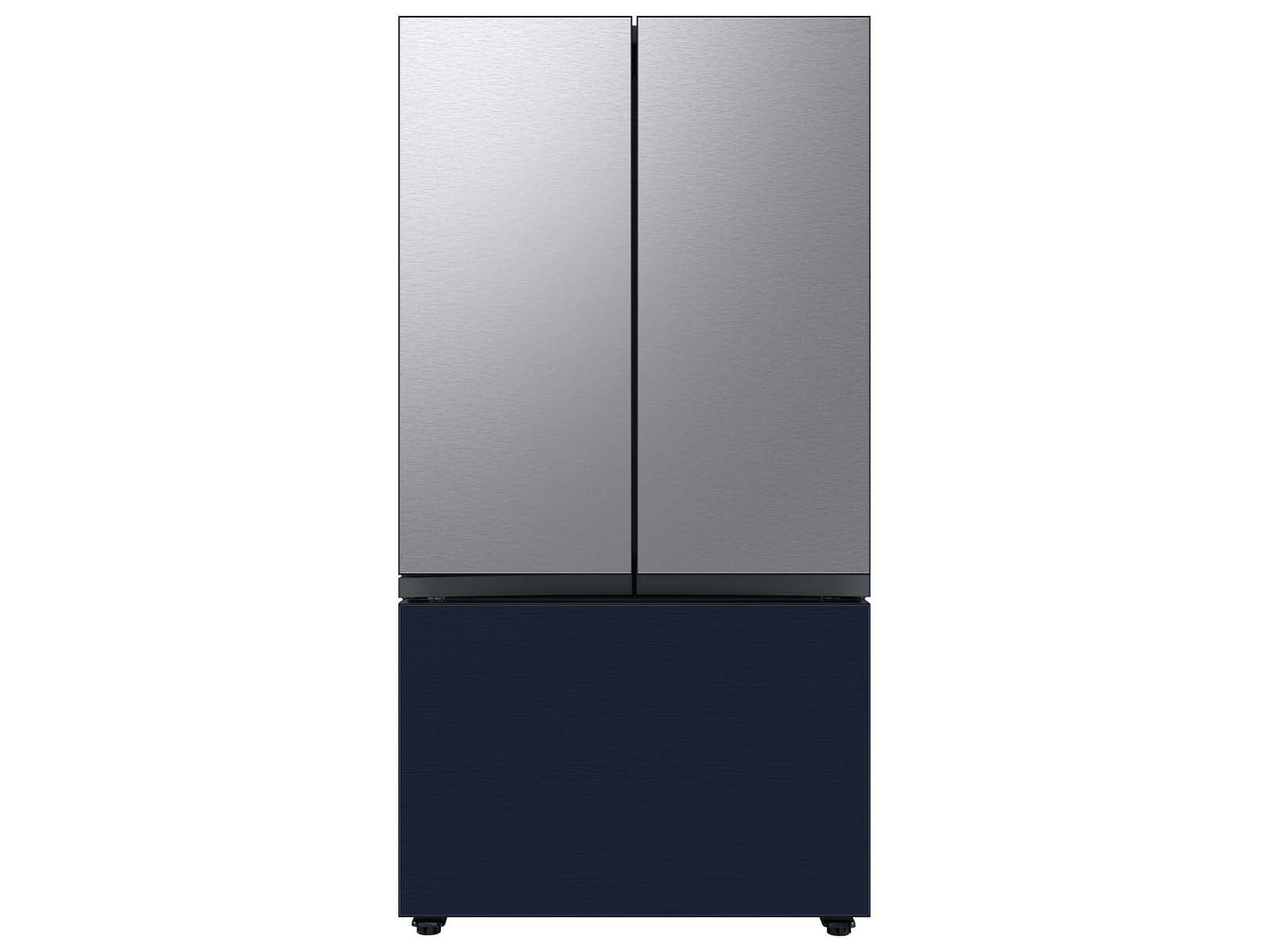 Bespoke 3-Door French Door Refrigerator Panel in Stainless Steel - Top Panel Light Gray
