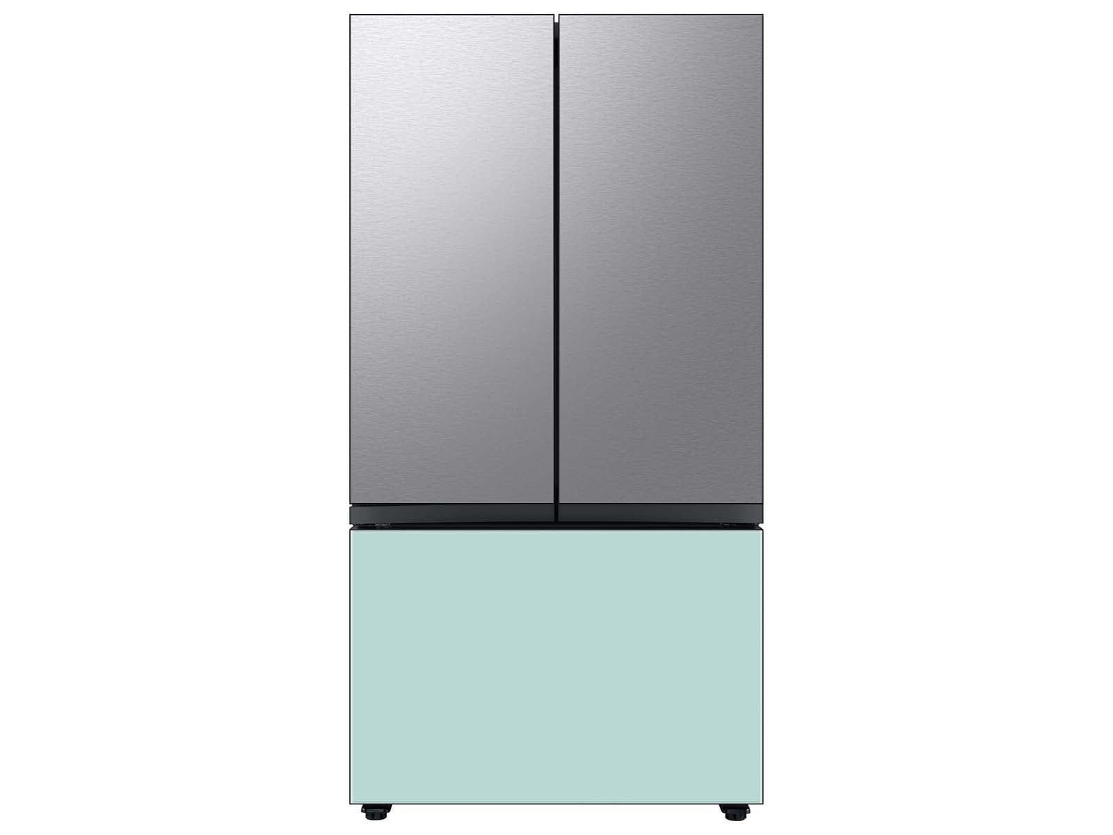 Bespoke 3-Door French Door Refrigerator Panel in Stainless Steel - Top Panel Light Gray