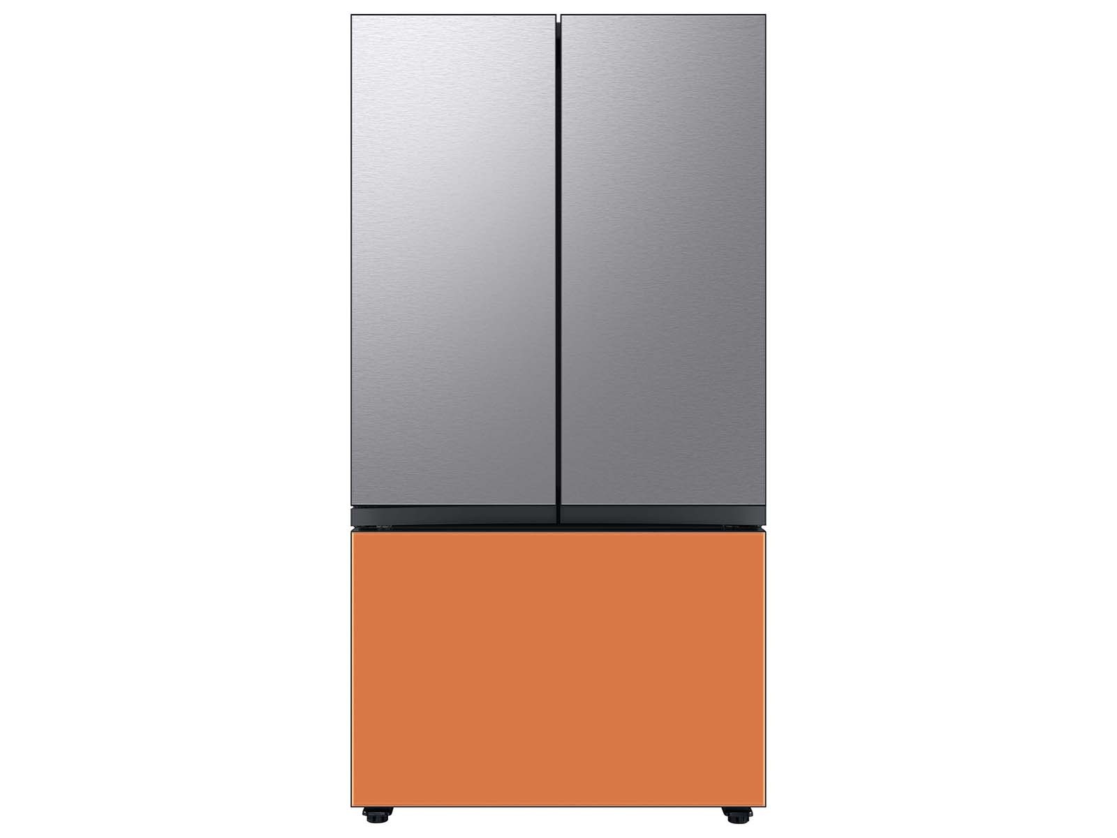 Bespoke 3-Door French Door Refrigerator Panel in Stainless Steel - Top Panel Light Gray