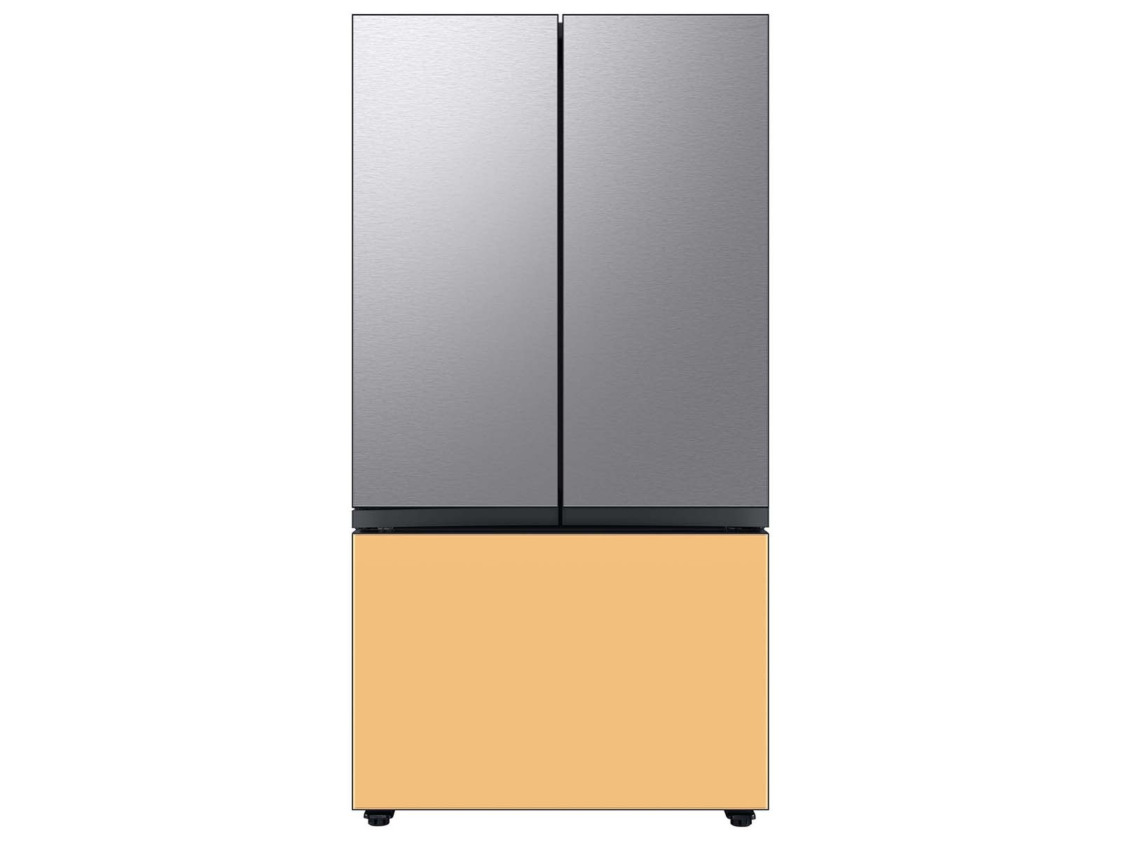 Bespoke 3-Door French Door Refrigerator Panel in Stainless Steel - Top Panel Light Gray