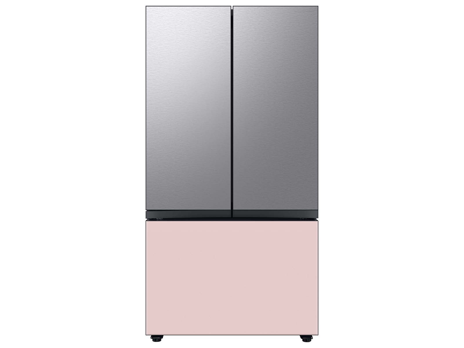 Bespoke 3-Door French Door Refrigerator Panel in Stainless Steel - Top Panel Light Gray