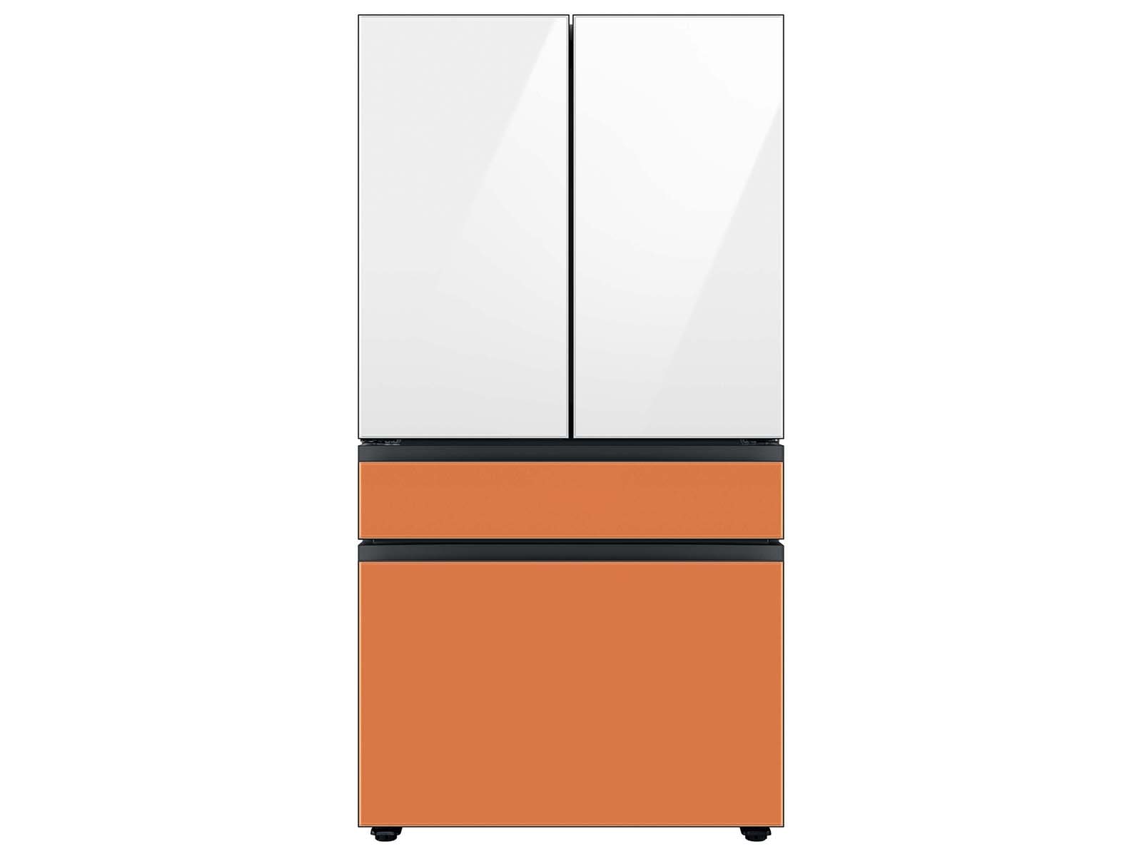 Bespoke 4-Door French Door Refrigerator Panel White Glass