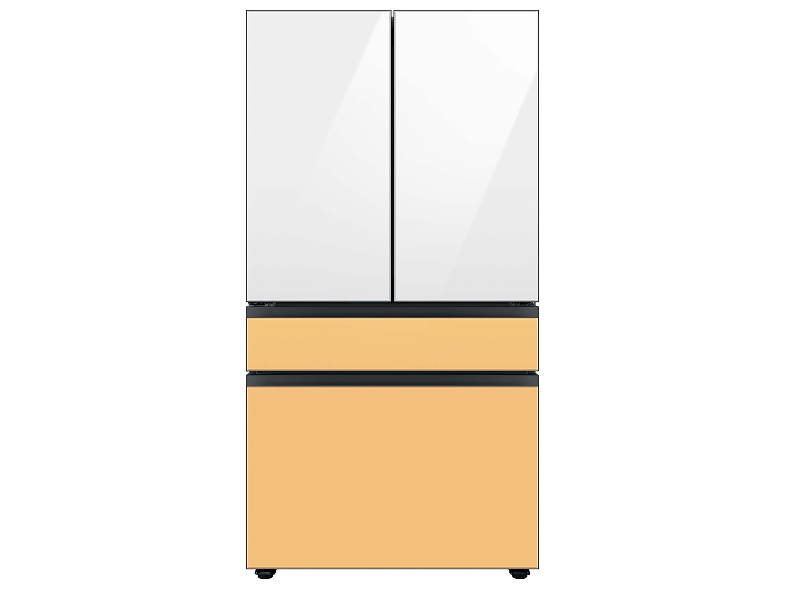 Bespoke 4-Door French Door Refrigerator Panel White Glass