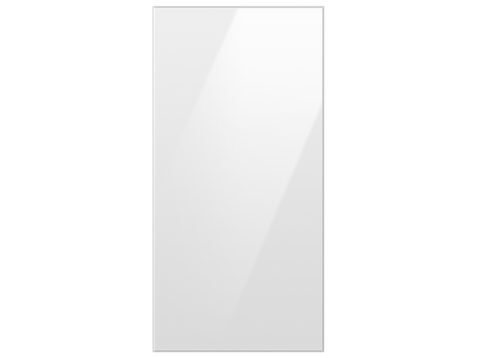 Bespoke 4-Door French Door Refrigerator Panel in White Glass - Top