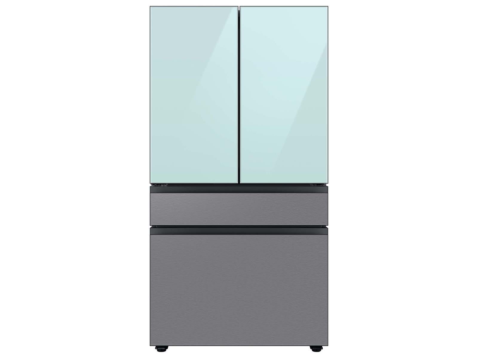 Bespoke 4-Door French Door Refrigerator Panel Morning Blue Glass