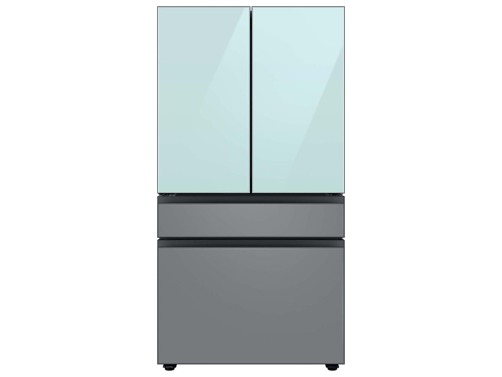 Bespoke 4-Door French Door Refrigerator Panel Morning Blue Glass