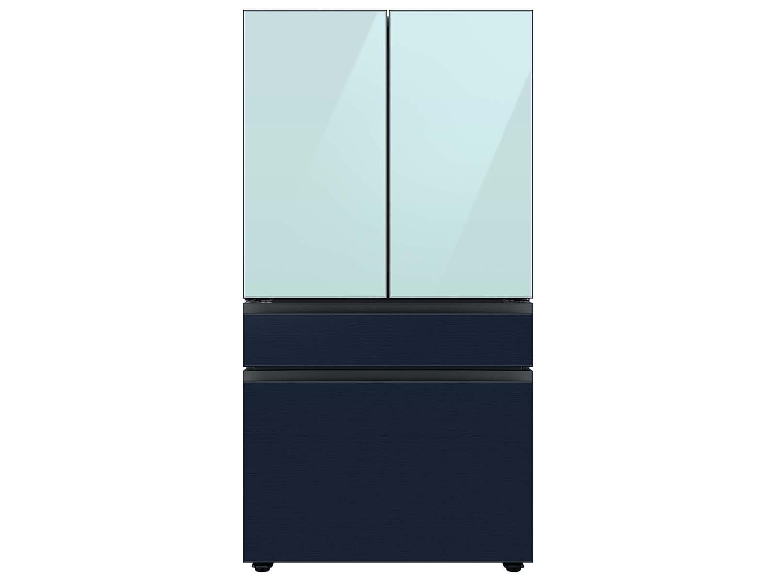 Bespoke 4-Door French Door Refrigerator Panel Morning Blue Glass