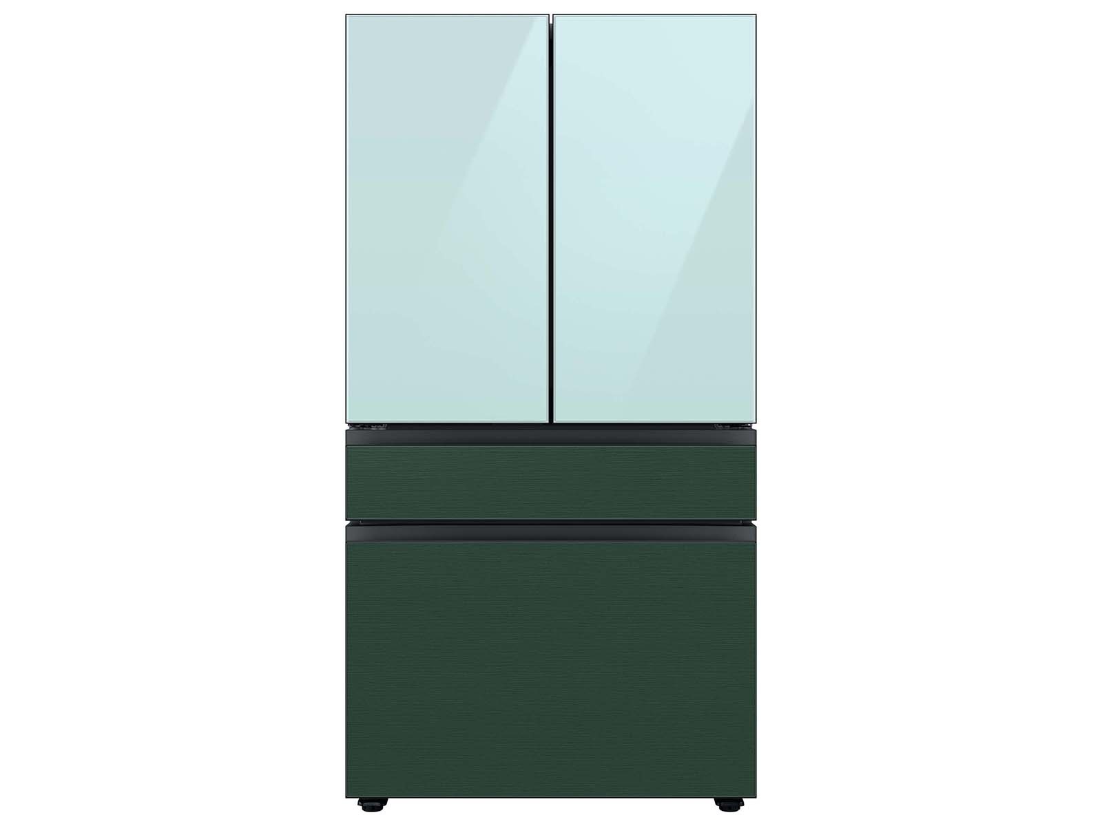 Bespoke 4-Door French Door Refrigerator Panel Morning Blue Glass