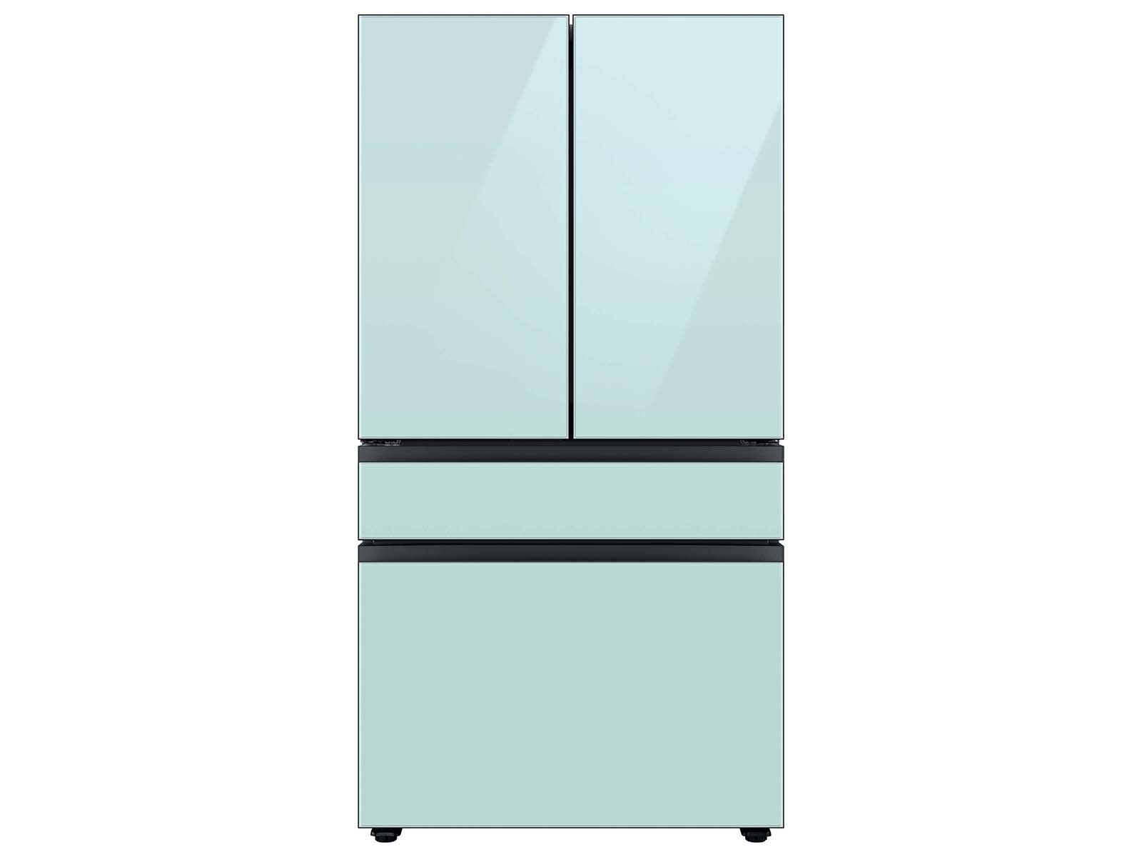 Bespoke 4-Door French Door Refrigerator Panel Morning Blue Glass