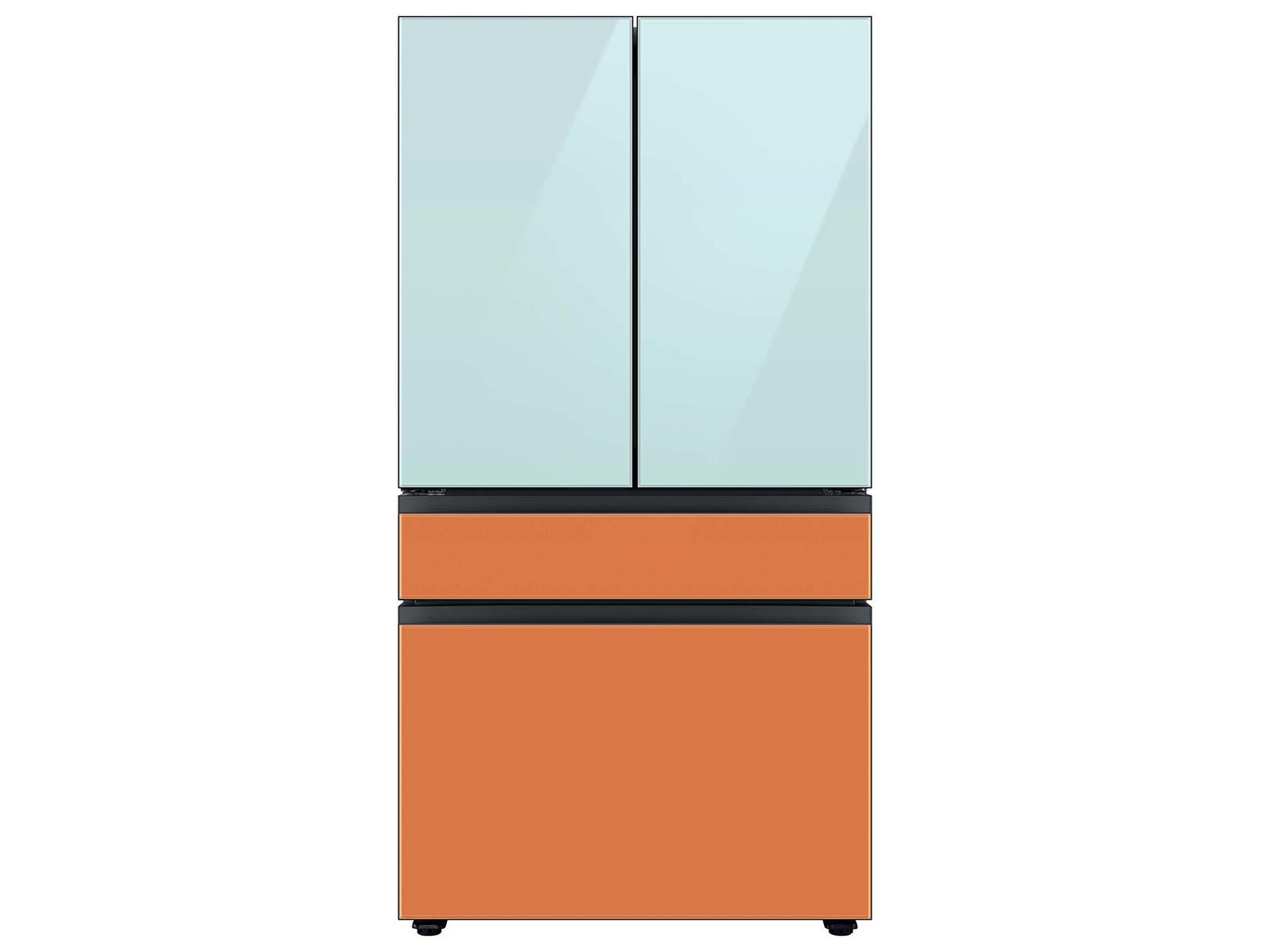 Bespoke 4-Door French Door Refrigerator Panel Morning Blue Glass