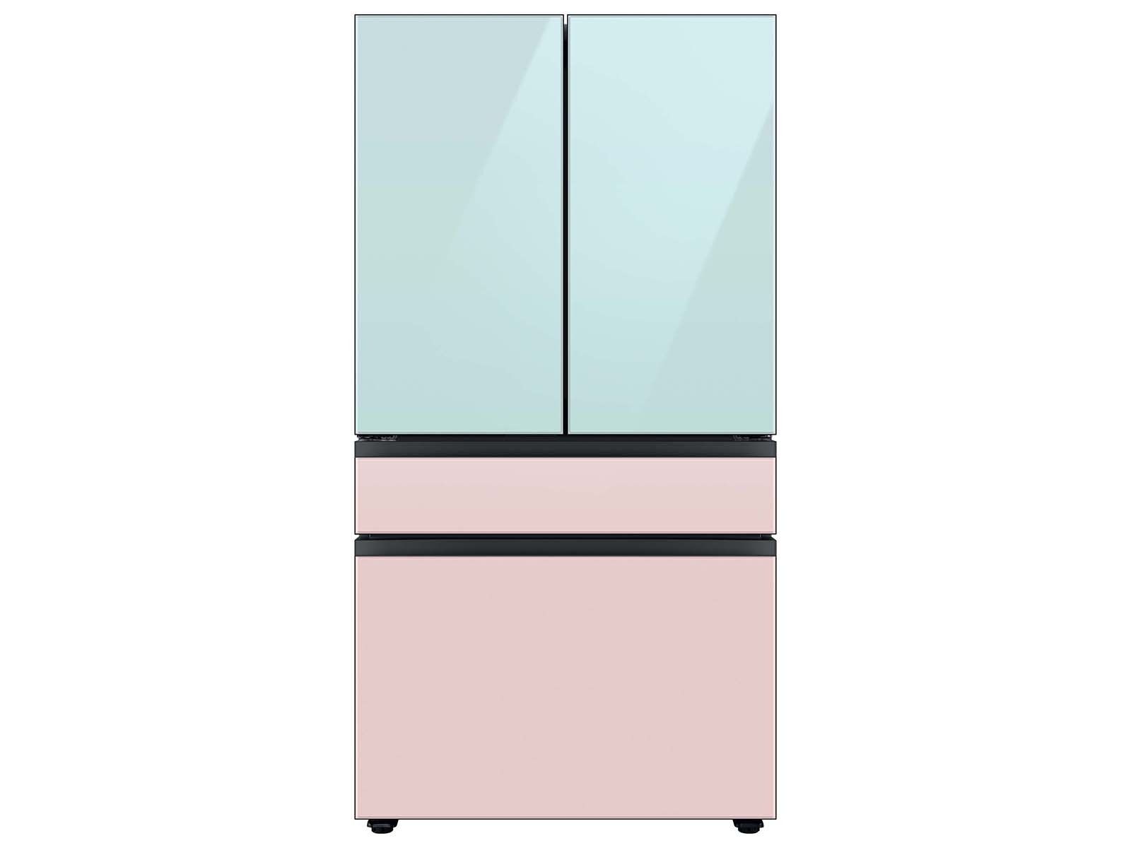 Bespoke 4-Door French Door Refrigerator Panel Morning Blue Glass