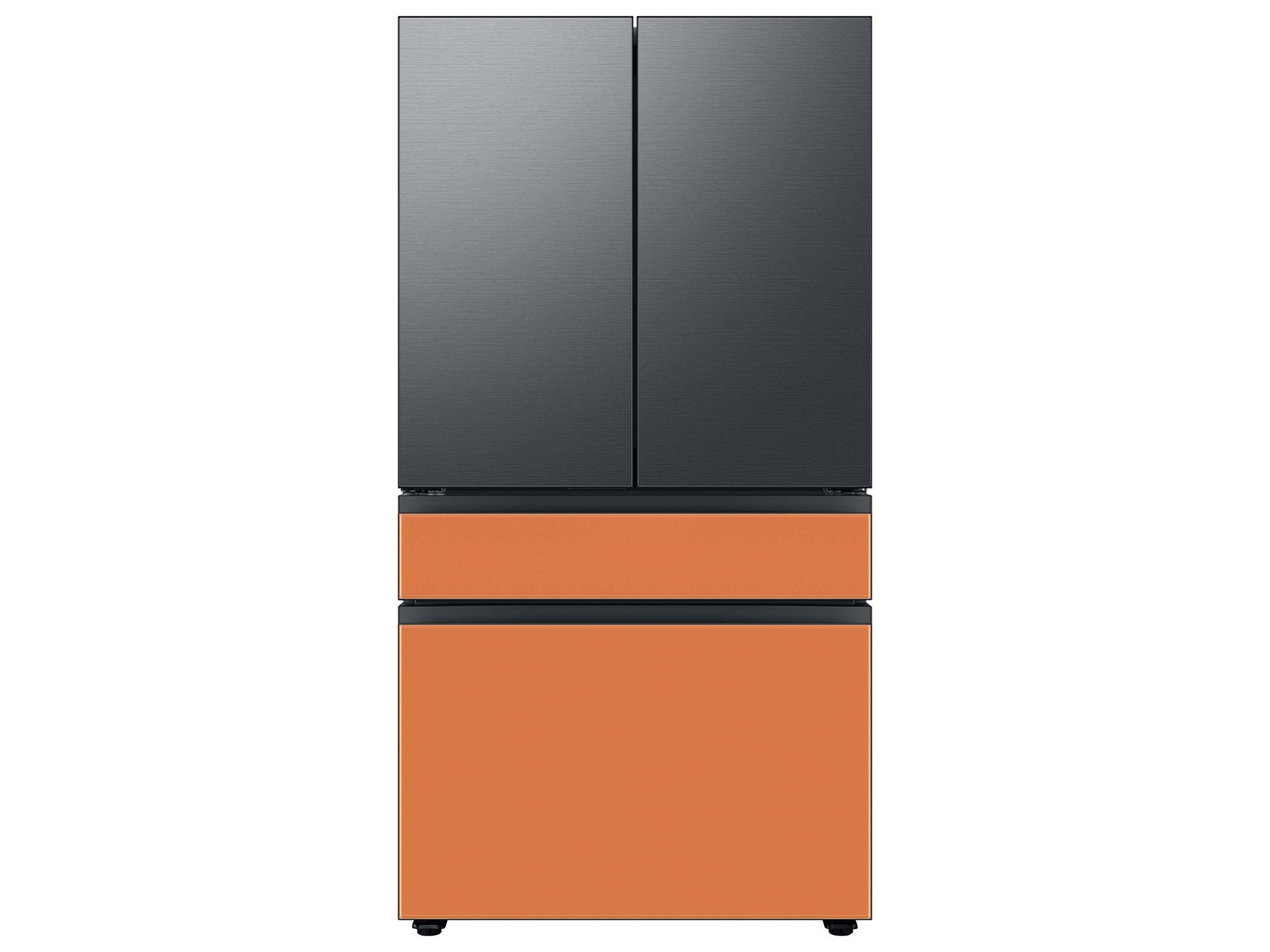 Bespoke 4-Door French Door Refrigerator Panel Matte Black Steel