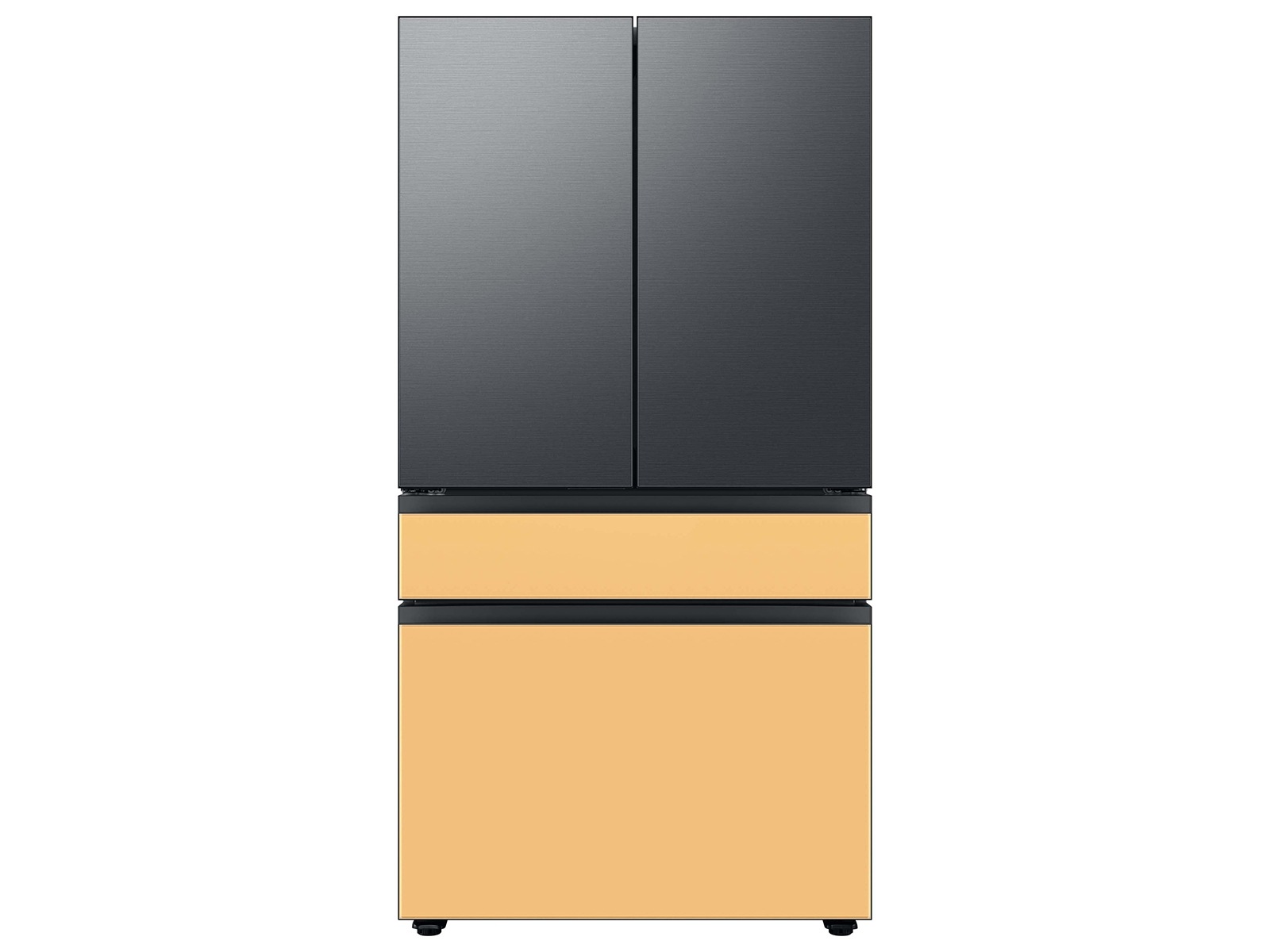 Bespoke 4-Door French Door Refrigerator Panel Matte Black Steel