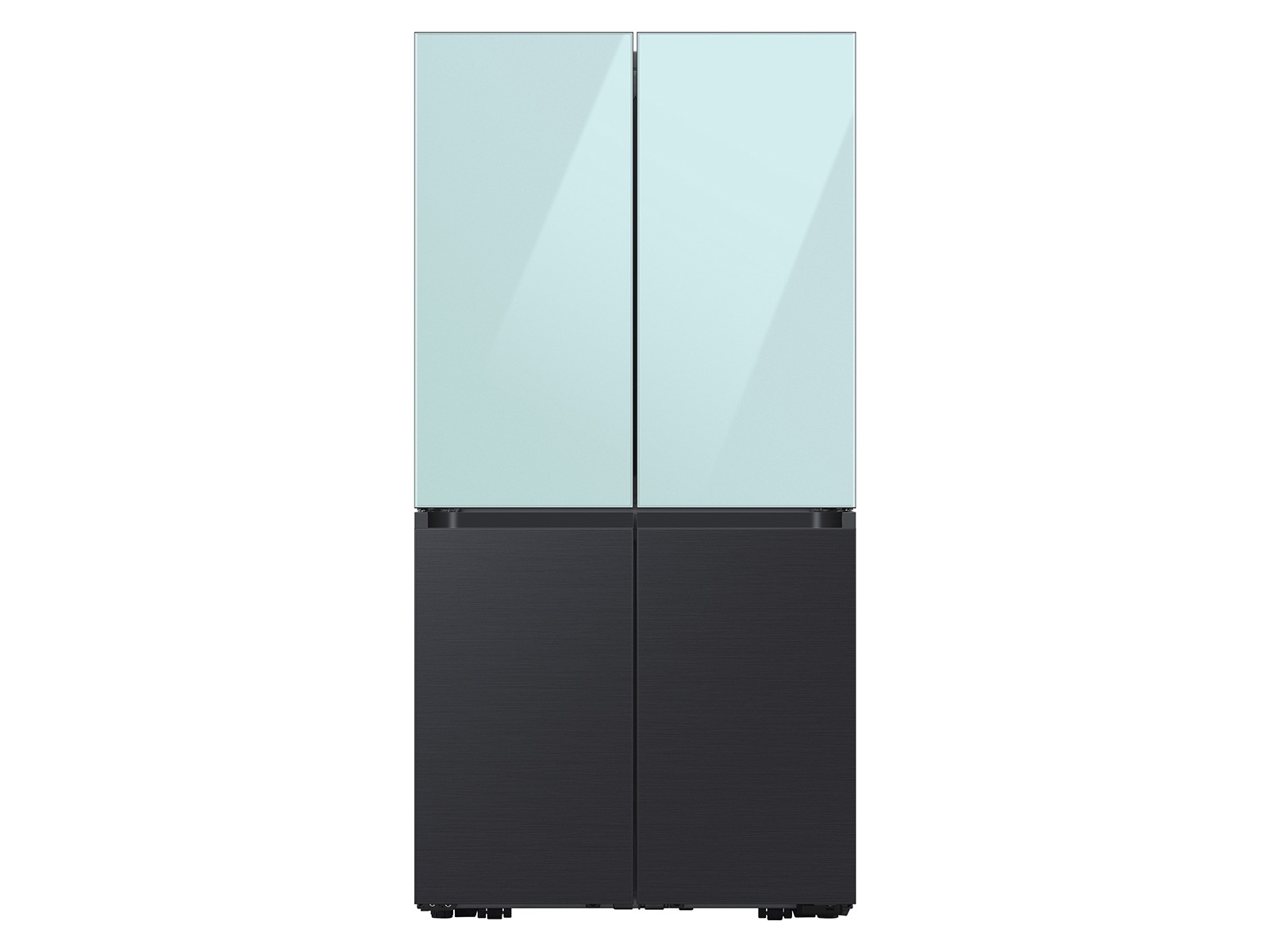 Bespoke 4-Door Flex™ Refrigerator Panel in Morning Blue Glass - Top Panel Morning Blue Glass