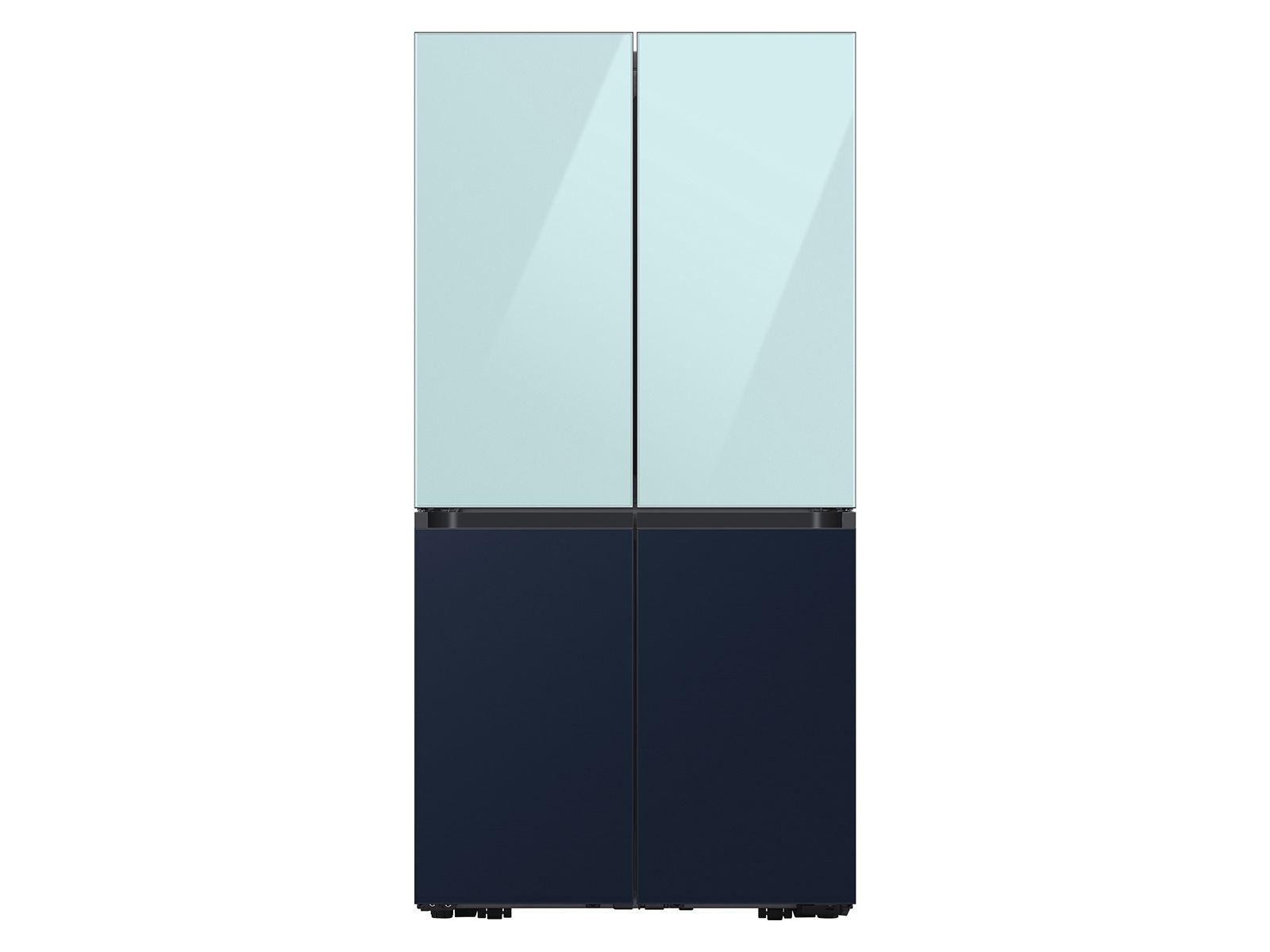 Bespoke 4-Door Flex™ Refrigerator Panel in Morning Blue Glass - Top Panel Morning Blue Glass