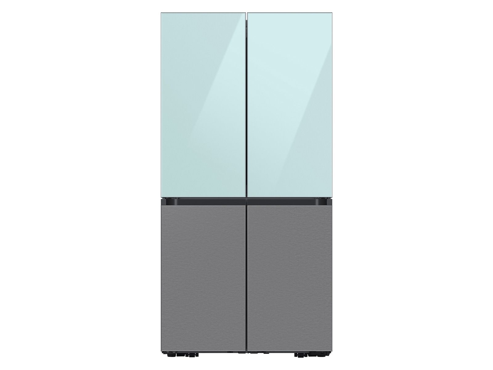 Bespoke 4-Door Flex™ Refrigerator Panel in Morning Blue Glass - Top Panel Morning Blue Glass