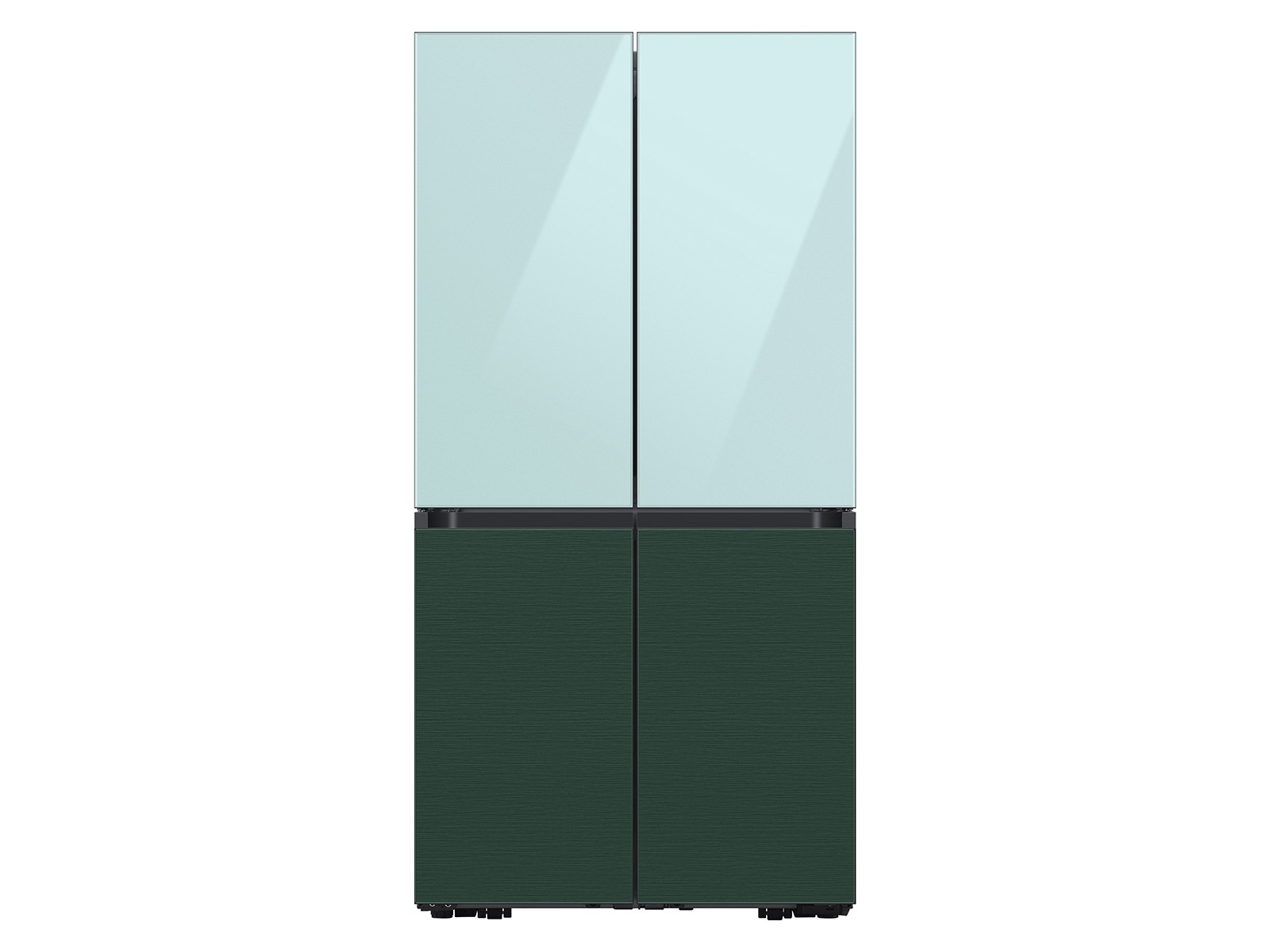 Bespoke 4-Door Flex™ Refrigerator Panel in Morning Blue Glass - Top Panel Morning Blue Glass