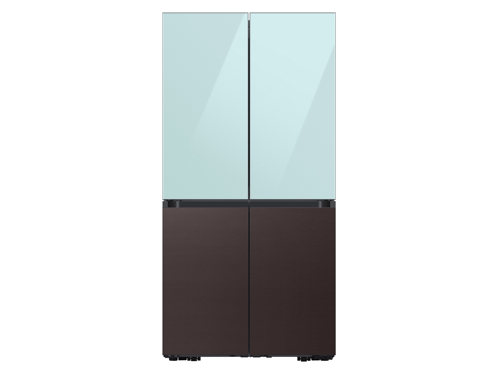 Bespoke 4-Door Flex™ Refrigerator Panel in Morning Blue Glass - Top Panel Morning Blue Glass