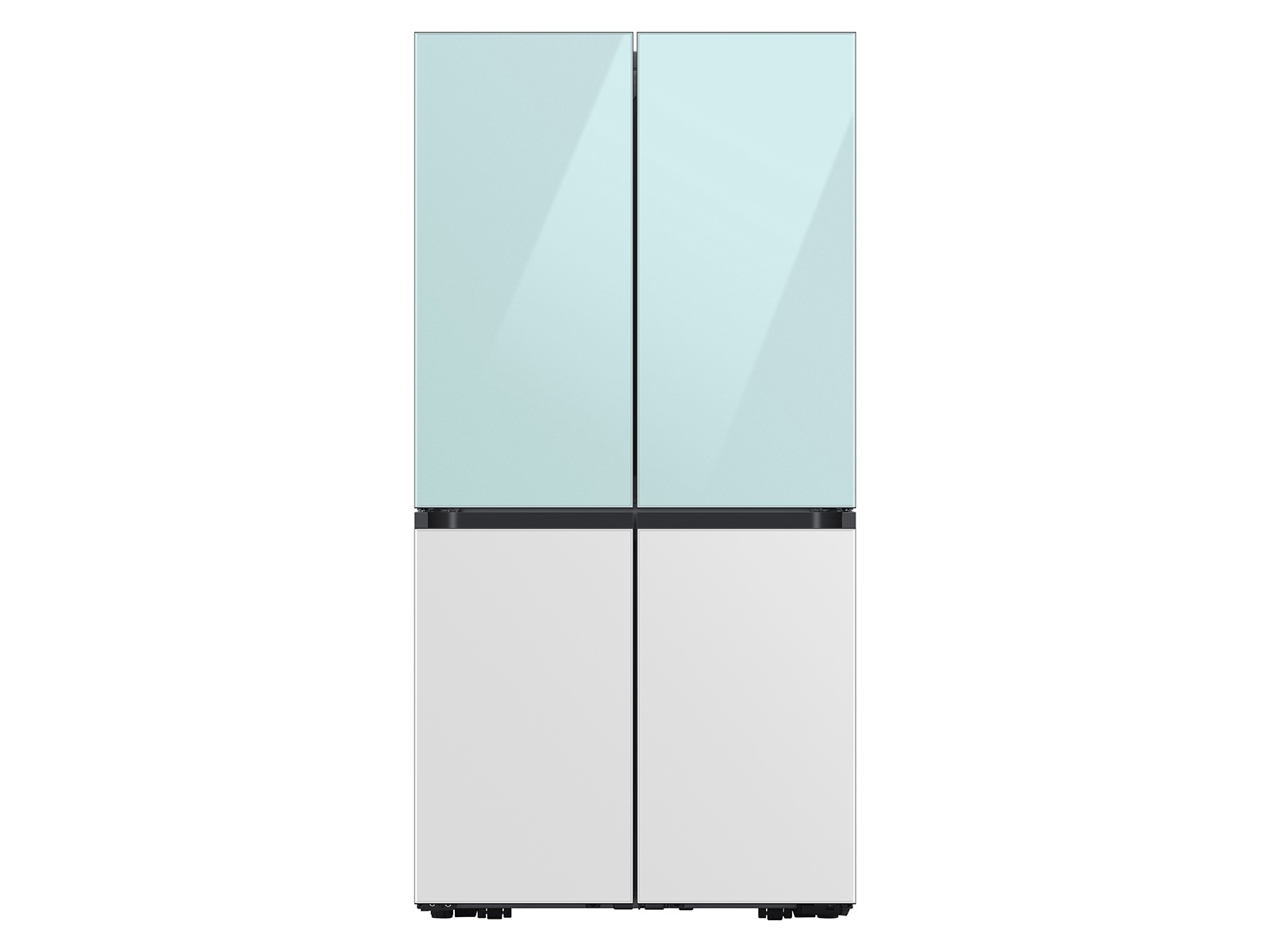 Bespoke 4-Door Flex™ Refrigerator Panel in Morning Blue Glass - Top Panel Morning Blue Glass