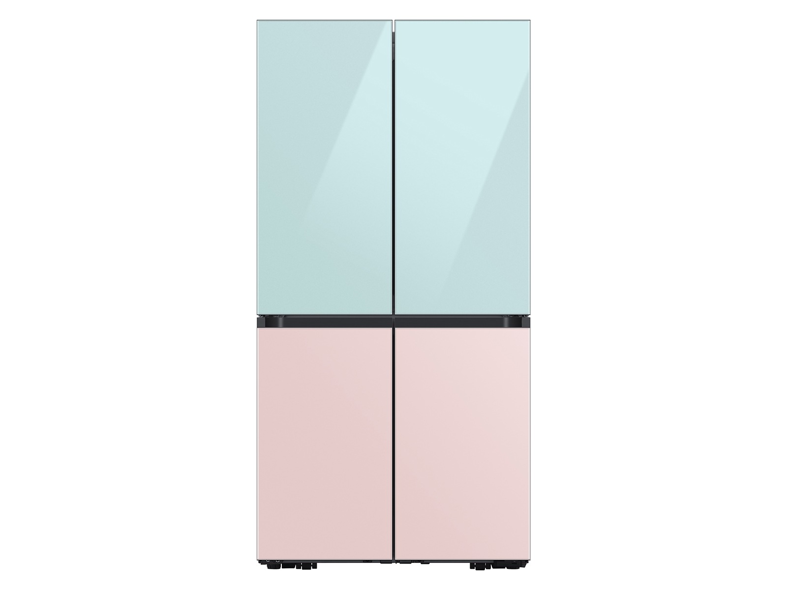 Bespoke 4-Door Flex™ Refrigerator Panel in Morning Blue Glass - Top Panel Morning Blue Glass