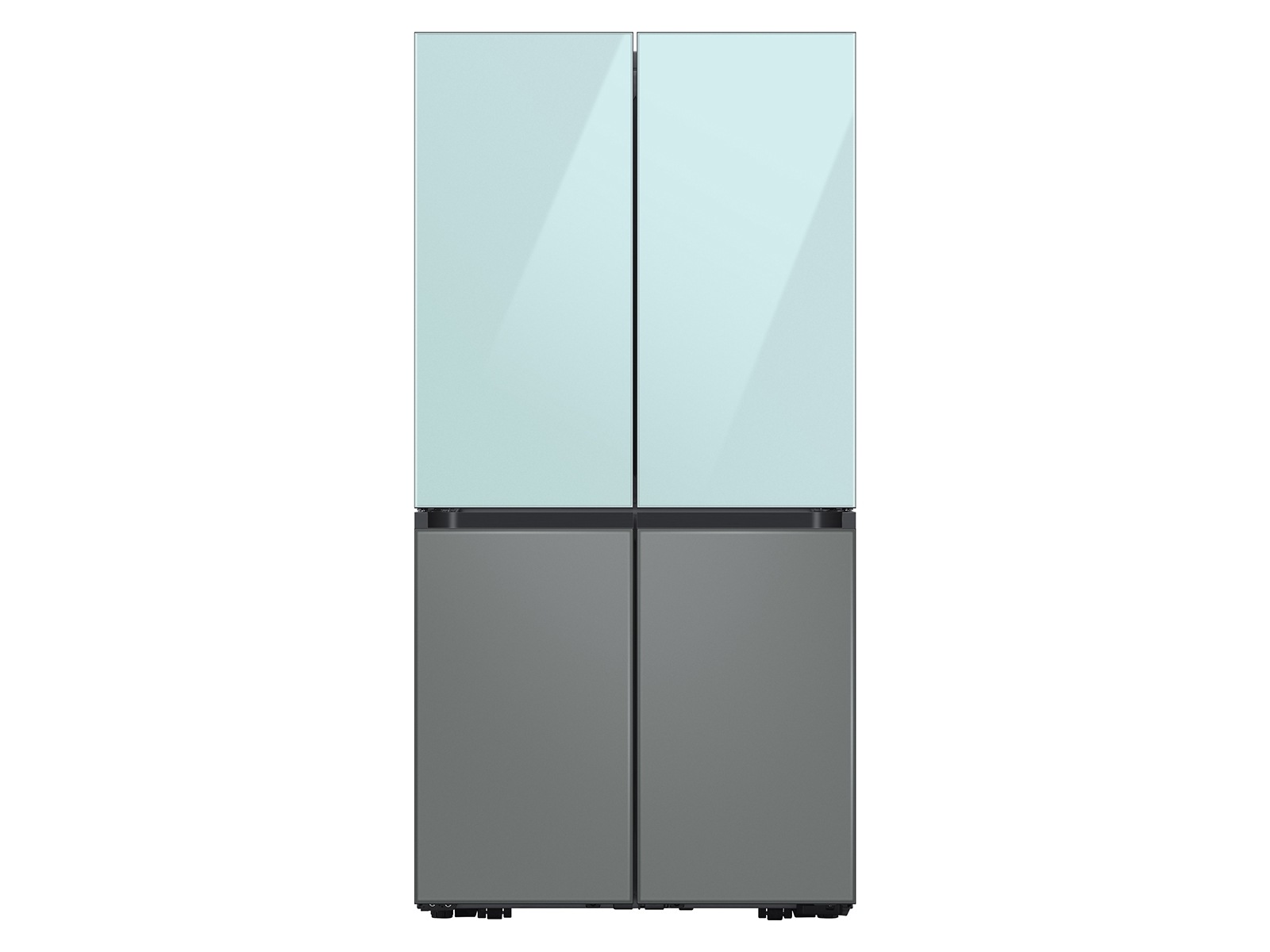 Bespoke 4-Door Flex™ Refrigerator Panel in Morning Blue Glass - Top Panel Morning Blue Glass