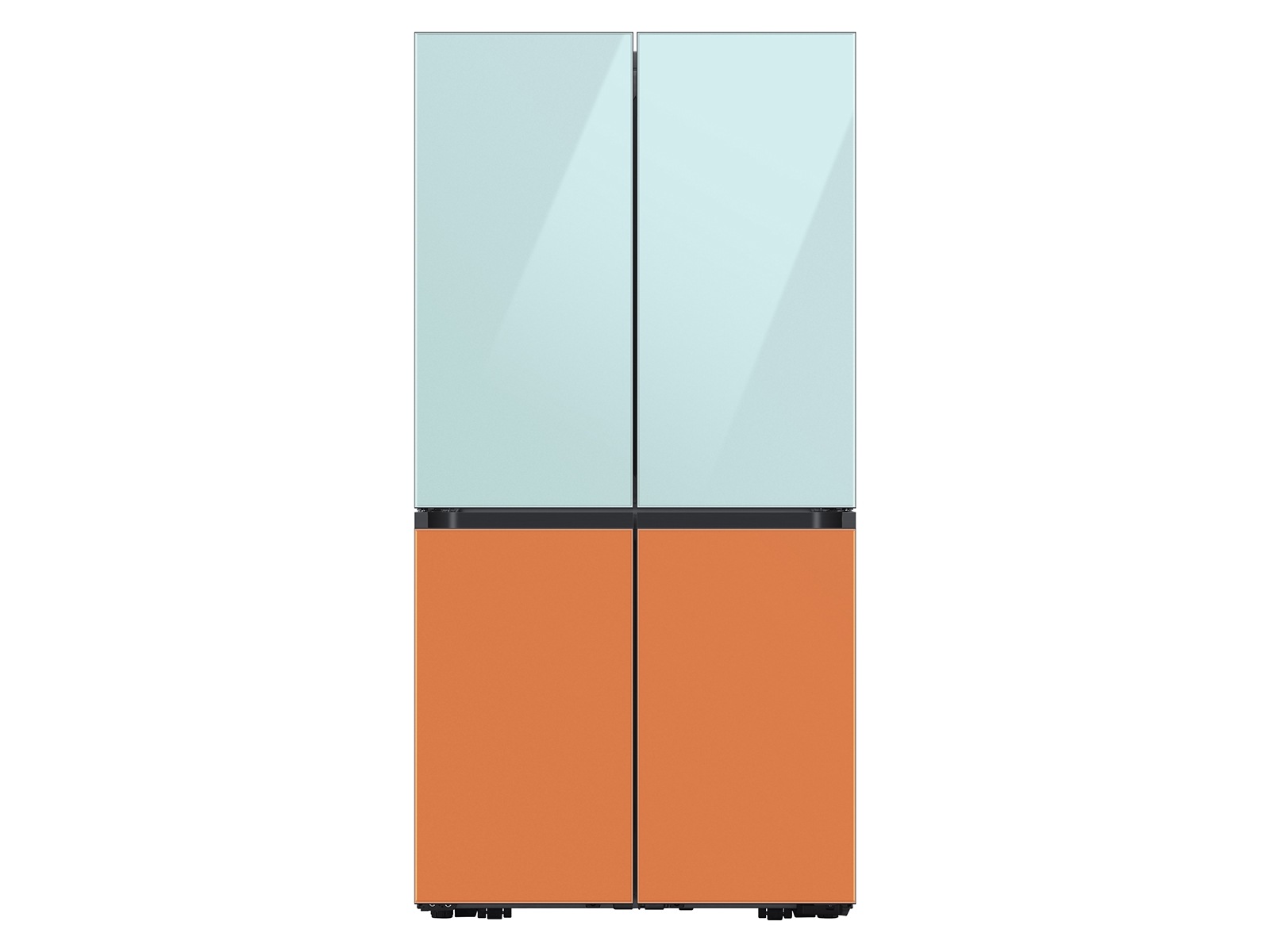 Bespoke 4-Door Flex™ Refrigerator Panel in Morning Blue Glass - Top Panel Morning Blue Glass