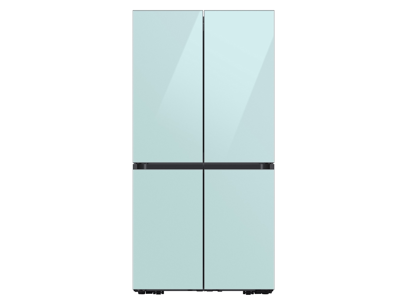Bespoke 4-Door Flex™ Refrigerator Panel in Morning Blue Glass - Top Panel Morning Blue Glass