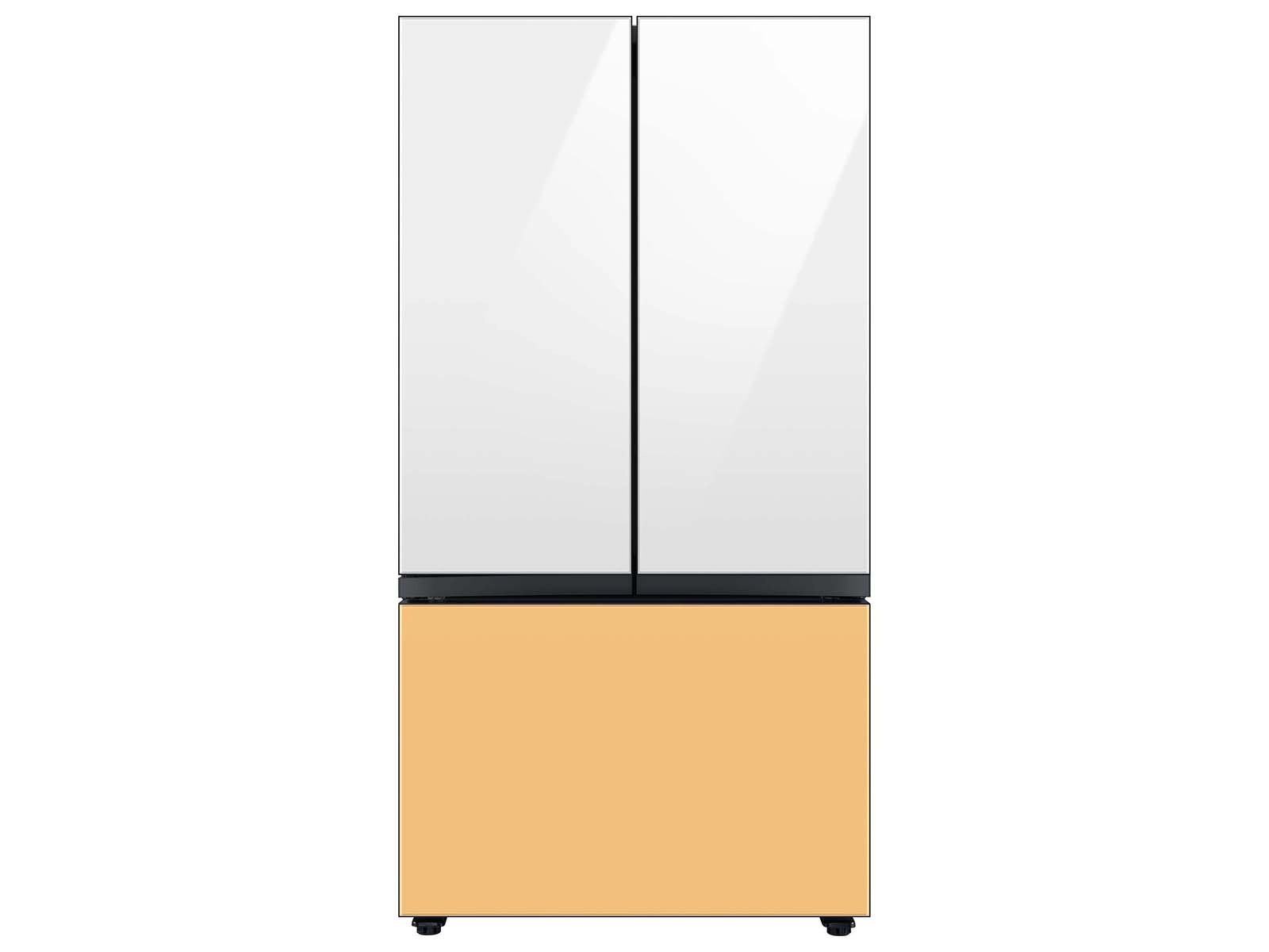 Bespoke 3-Door French Door Refrigerator Panel in Sunrise Yellow Glass - Bottom Panel Yellow