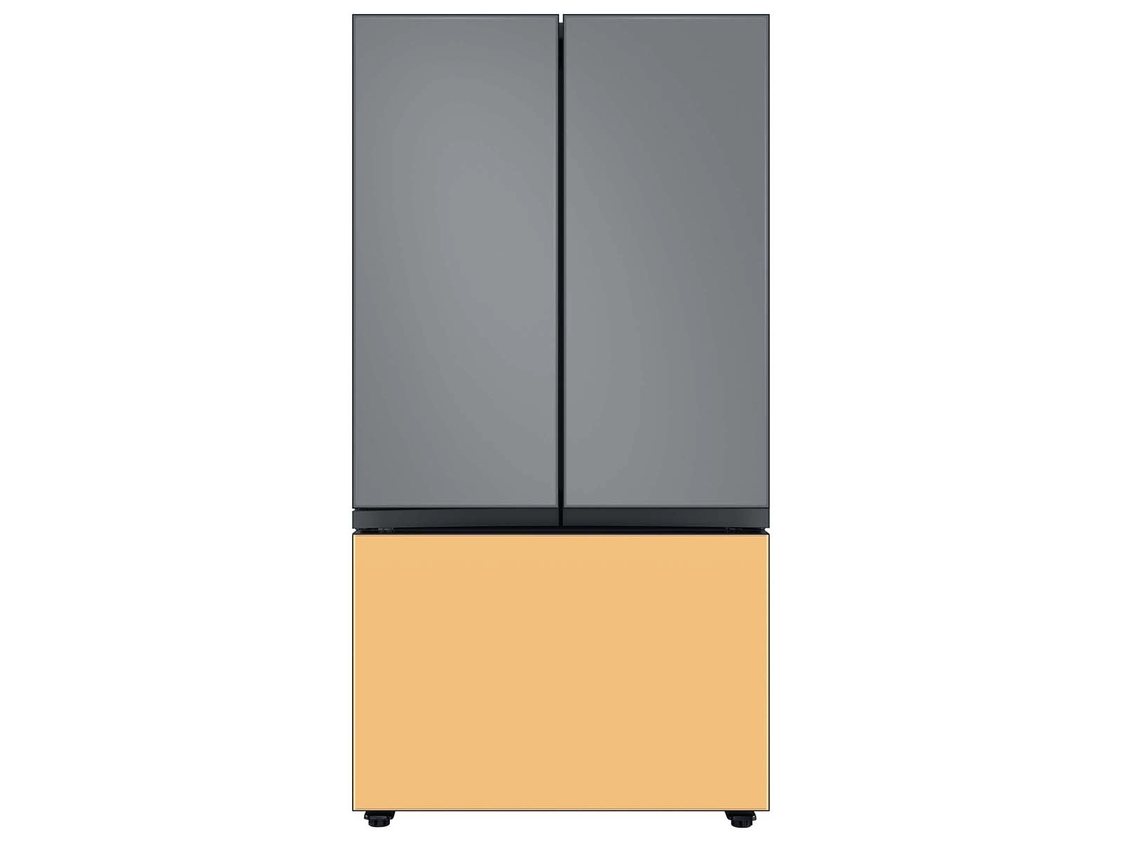 Bespoke 3-Door French Door Refrigerator Panel in Sunrise Yellow Glass - Bottom Panel Yellow