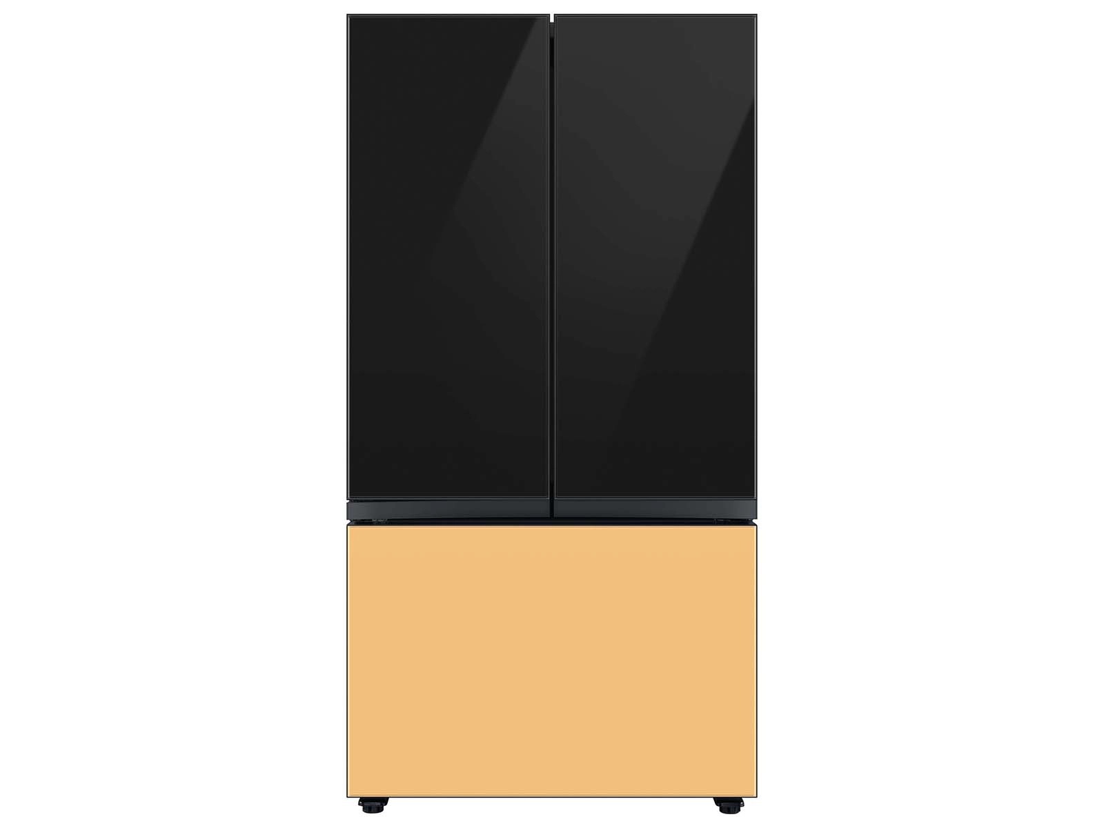 Bespoke 3-Door French Door Refrigerator Panel in Sunrise Yellow Glass - Bottom Panel Yellow