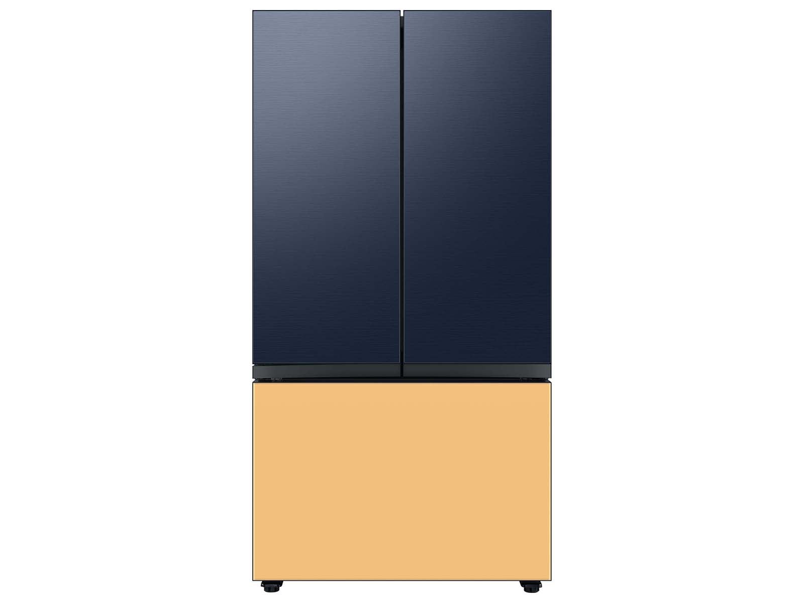 Bespoke 3-Door French Door Refrigerator Panel in Sunrise Yellow Glass - Bottom Panel Yellow