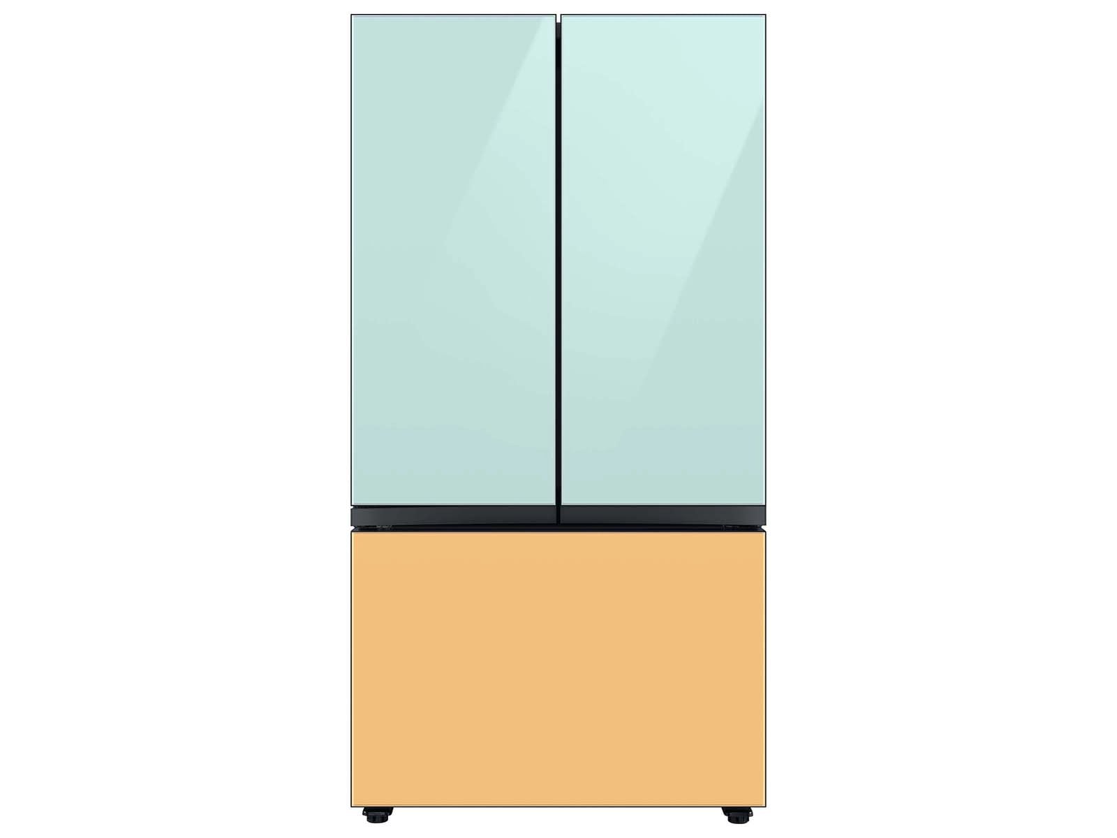 Bespoke 3-Door French Door Refrigerator Panel in Sunrise Yellow Glass - Bottom Panel Yellow