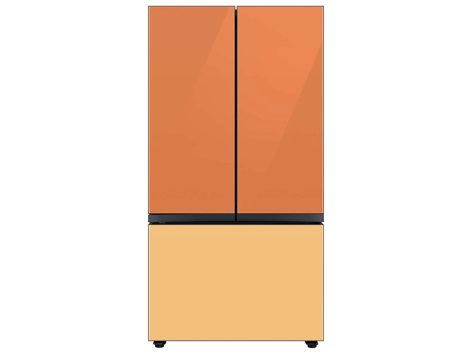 Bespoke 3-Door French Door Refrigerator Panel in Sunrise Yellow Glass - Bottom Panel Yellow