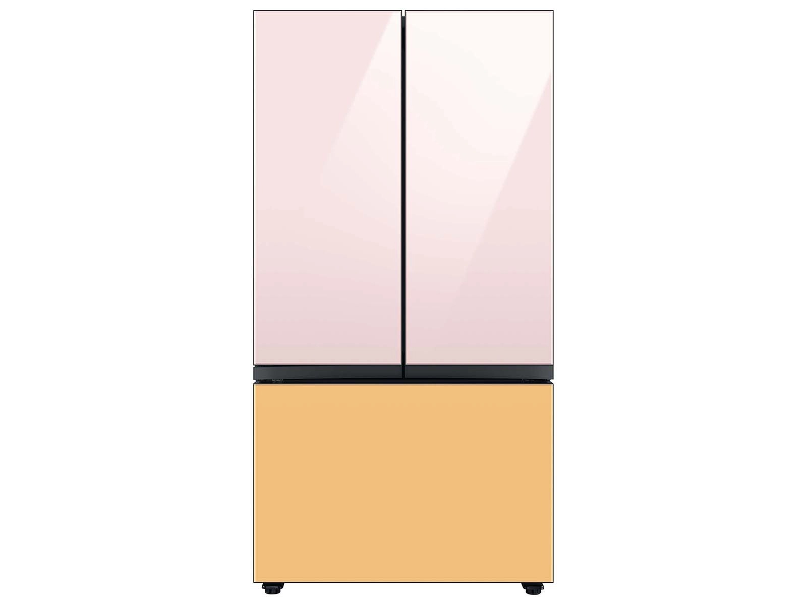 Bespoke 3-Door French Door Refrigerator Panel in Sunrise Yellow Glass - Bottom Panel Yellow