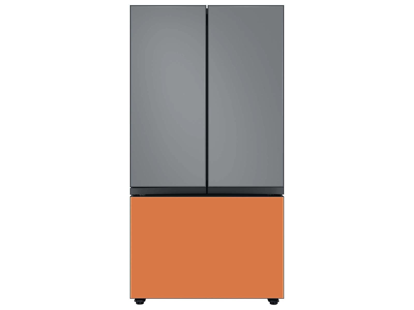 Bespoke 3-Door French Door Refrigerator Panel in Clementine Glass - Bottom Panel Orange