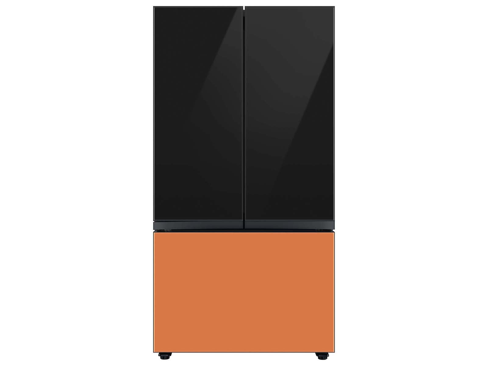 Bespoke 3-Door French Door Refrigerator Panel in Clementine Glass - Bottom Panel Orange