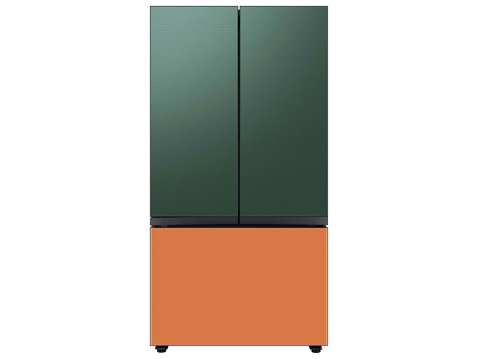 Bespoke 3-Door French Door Refrigerator Panel in Clementine Glass - Bottom Panel Orange