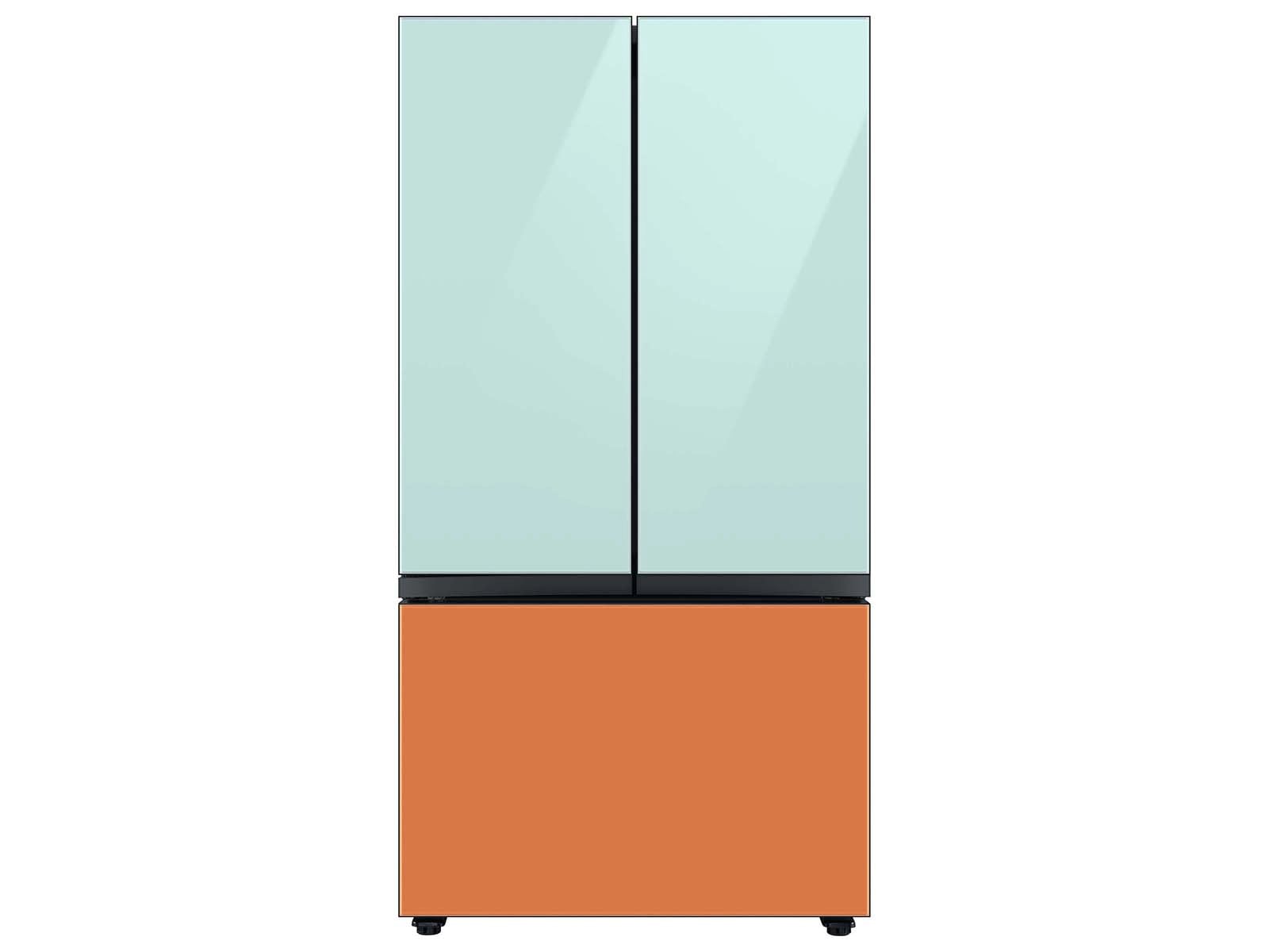 Bespoke 3-Door French Door Refrigerator Panel in Clementine Glass - Bottom Panel Clementine Glass