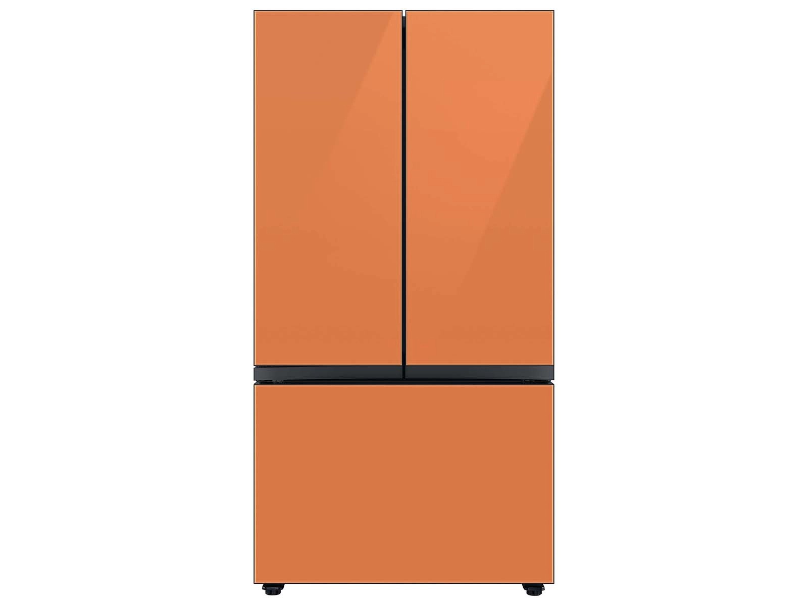 Bespoke 3-Door French Door Refrigerator Panel in Clementine Glass - Bottom Panel Clementine Glass