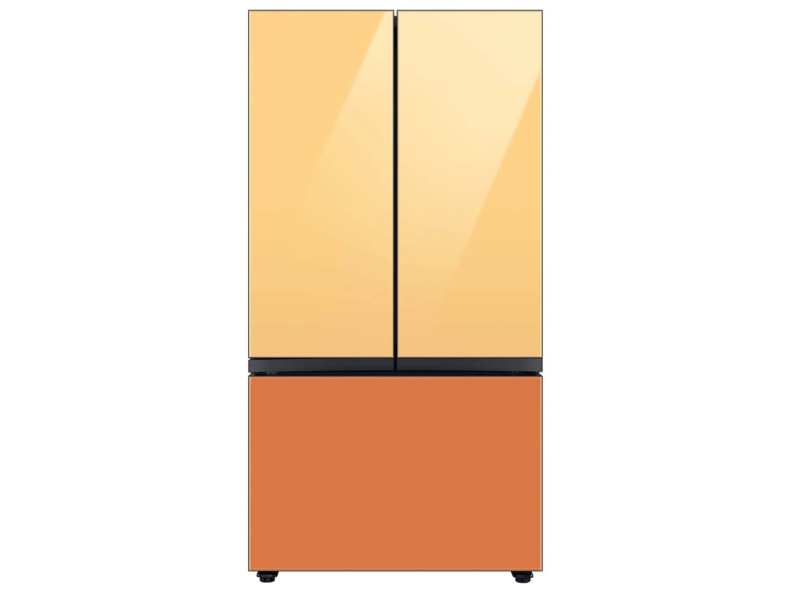 Bespoke 3-Door French Door Refrigerator Panel in Clementine Glass - Bottom Panel Clementine Glass