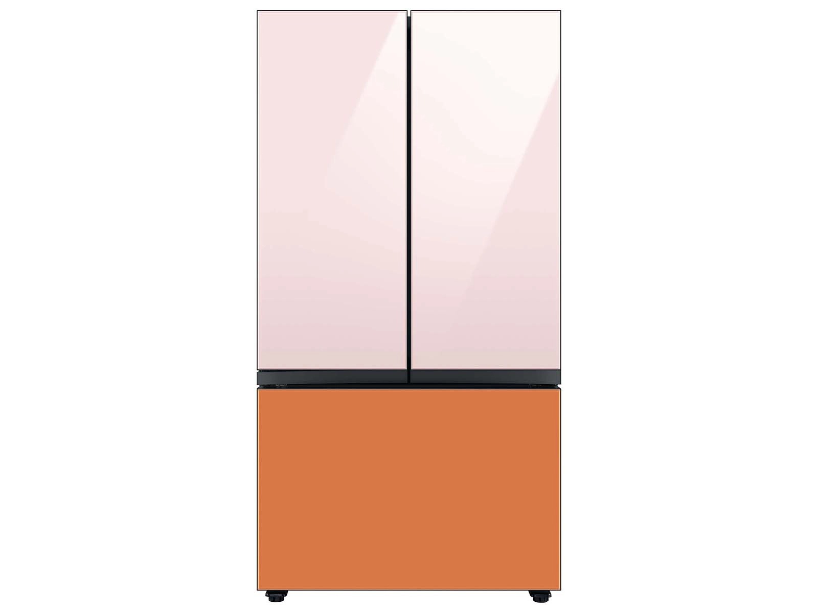 Bespoke 3-Door French Door Refrigerator Panel in Clementine Glass - Bottom Panel Clementine Glass