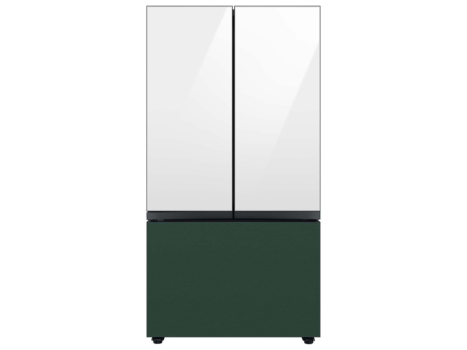 Bespoke 3-Door French Door Refrigerator Panel in Emerald Green Steel - Bottom Panel Green