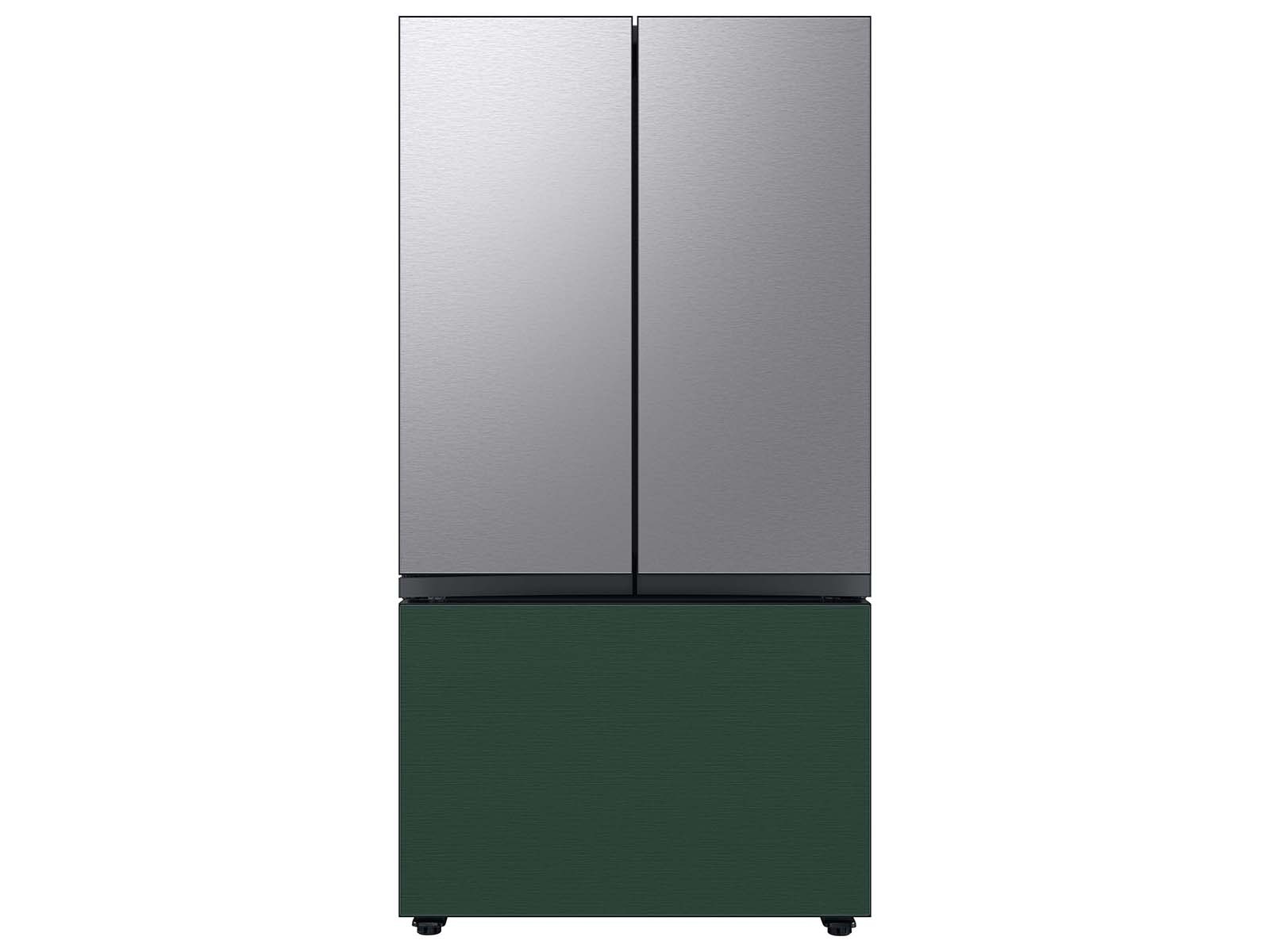 Bespoke 3-Door French Door Refrigerator Panel in Emerald Green Steel - Bottom Panel Green