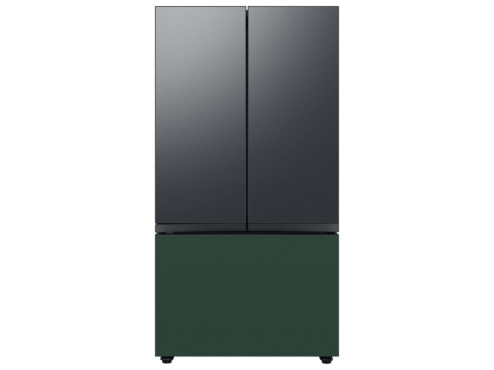 Bespoke 3-Door French Door Refrigerator Panel in Emerald Green Steel - Bottom Panel Green