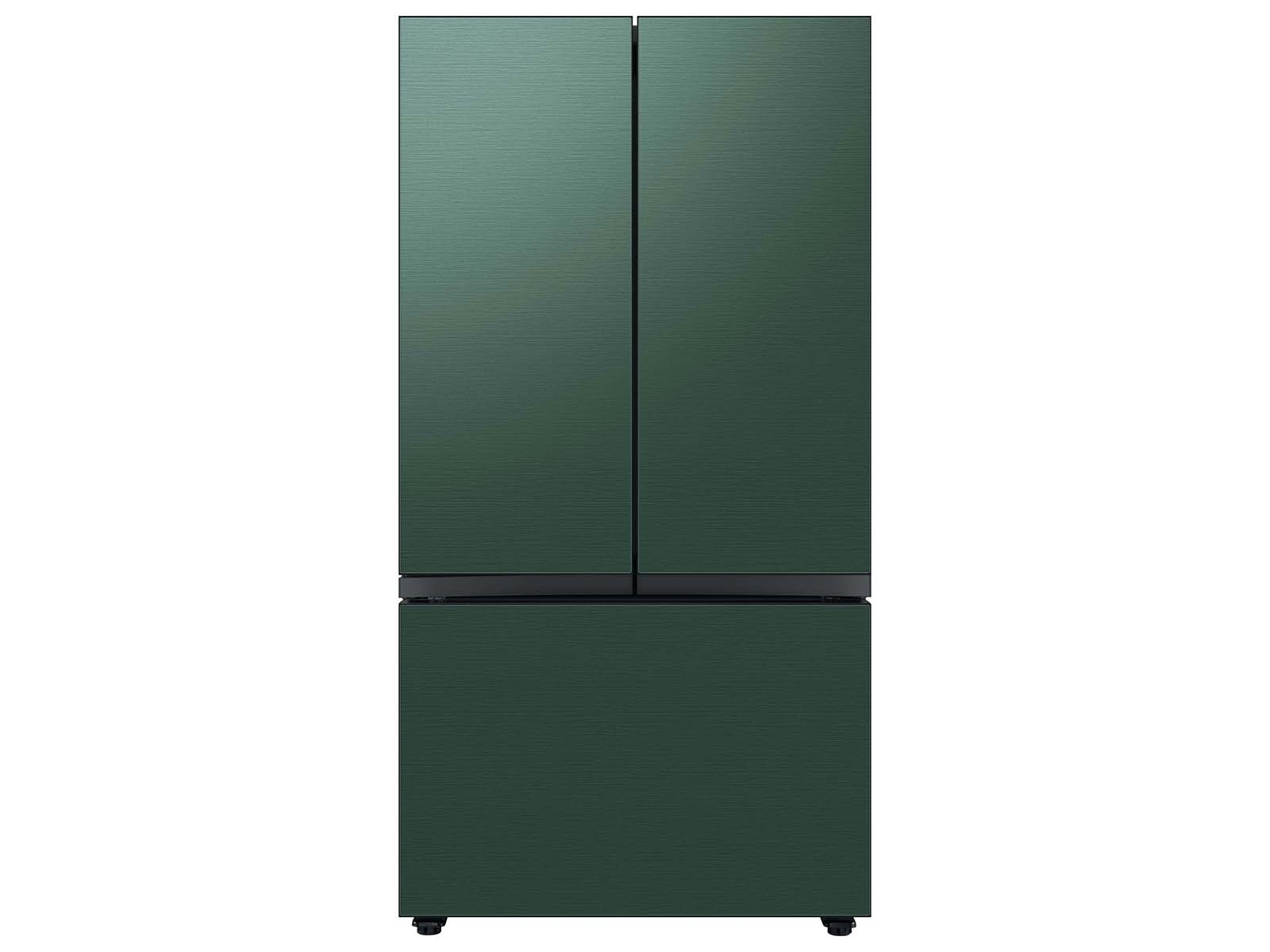 Bespoke 3-Door French Door Refrigerator Panel in Emerald Green Steel - Bottom Panel Green