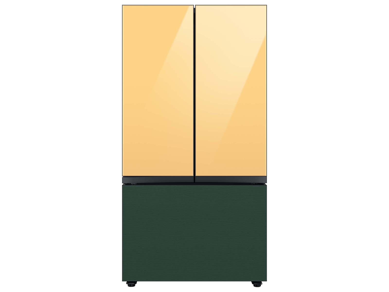 Bespoke 3-Door French Door Refrigerator Panel in Emerald Green Steel - Bottom Panel Green