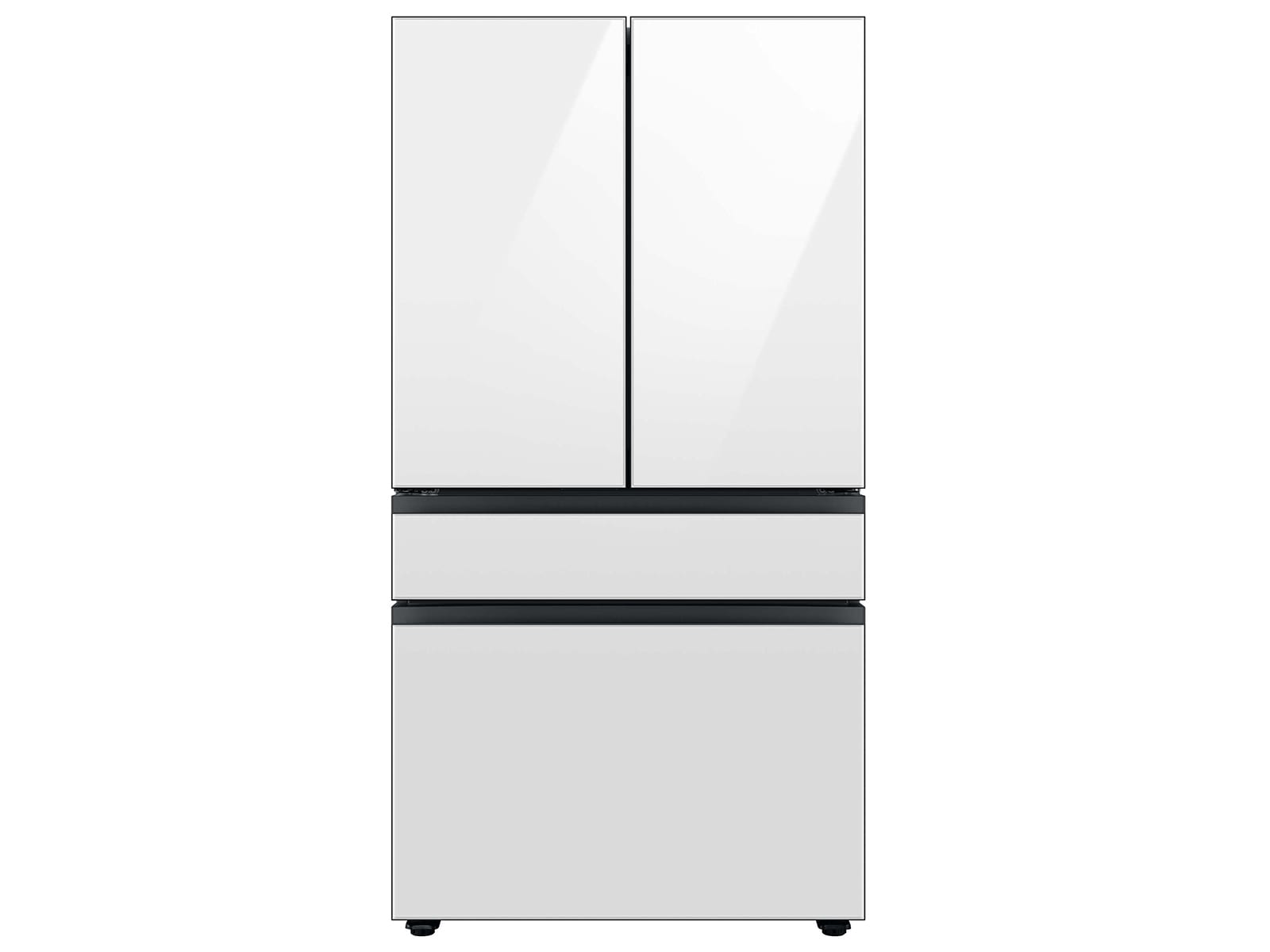 Bespoke 4-Door French Door Refrigerator Panel in White Glass - Bottom Panel White