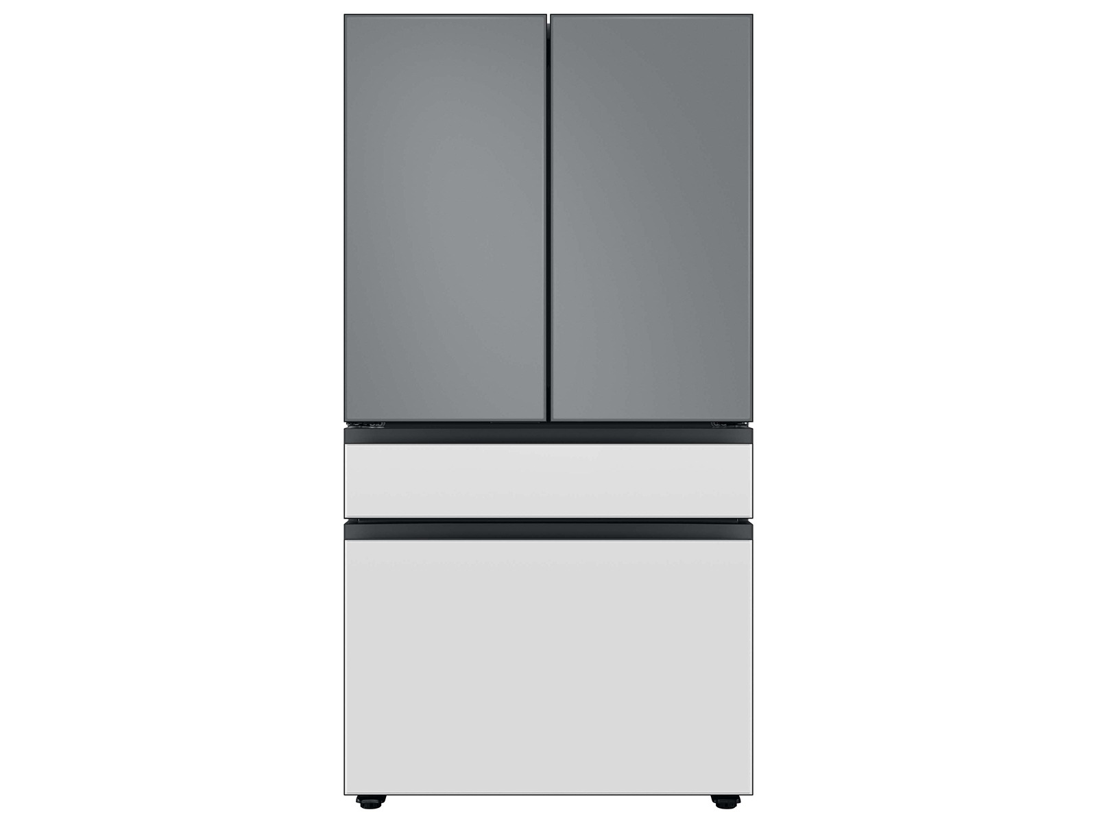 Bespoke 4-Door French Door Refrigerator Panel in White Glass - Bottom Panel White