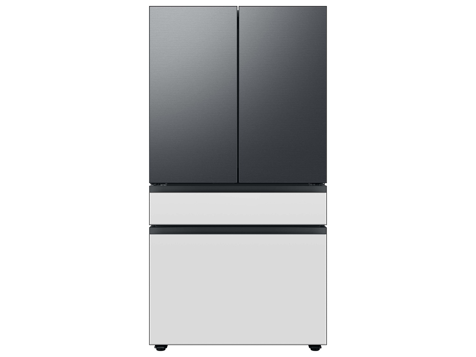 Bespoke 4-Door French Door Refrigerator Panel in White Glass - Bottom Panel White
