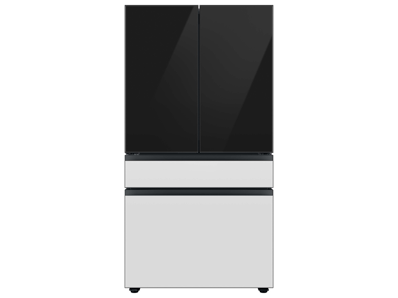 Bespoke 4-Door French Door Refrigerator Panel in White Glass - Bottom Panel White